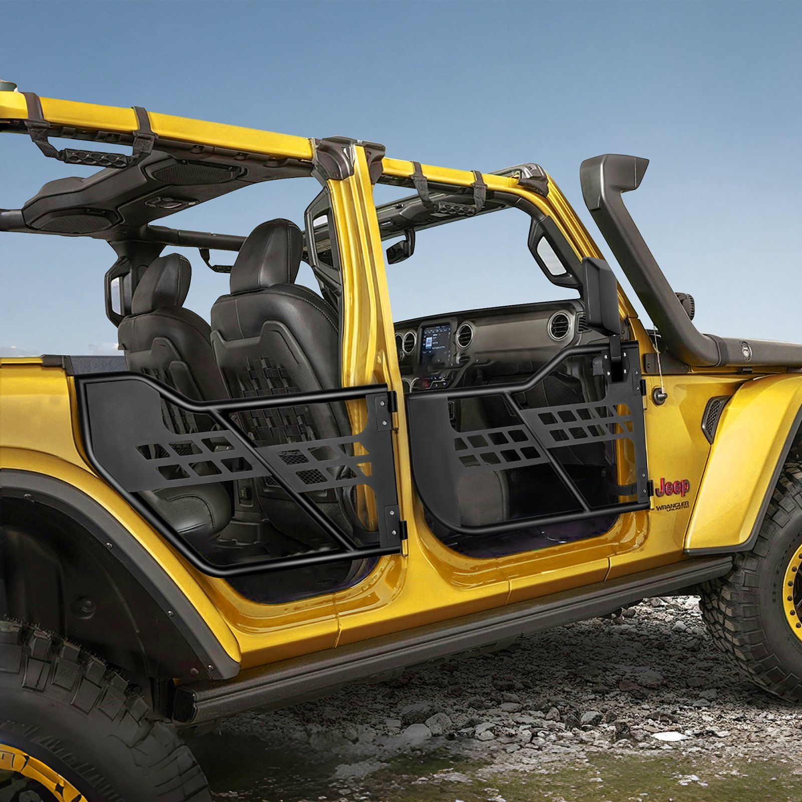 Jeep Tube Doors, 4-Door, Hunting Style Jeep Tubular Door with DOT Certified Rear View Mirrors, Jeep Doors with Rear Mirrors for 2018-2024 Jeep Wrangler JL & 2020-2024 Jeep Gladiator JT - Image 8