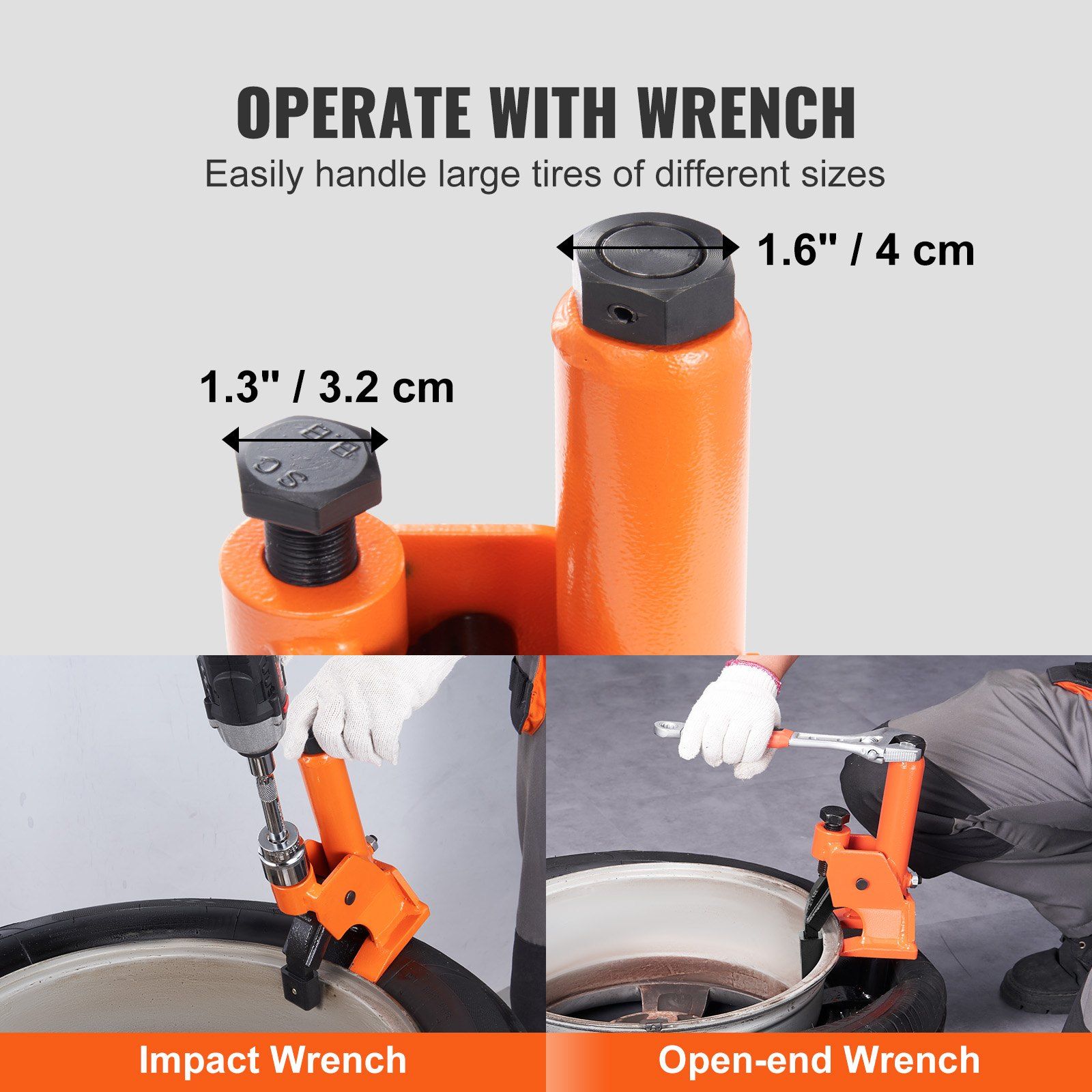Manual Tire Bead Breaker, 96.5-106.7 mm Tires Changer Tool with Rubber Pad, Protect Aluminum Alloy Hubs, Easy-Operated Tire Repair Tool for ATVs/UTVs, Tractors, Trucks, Cars, Heavy Duty Tires - Image 6