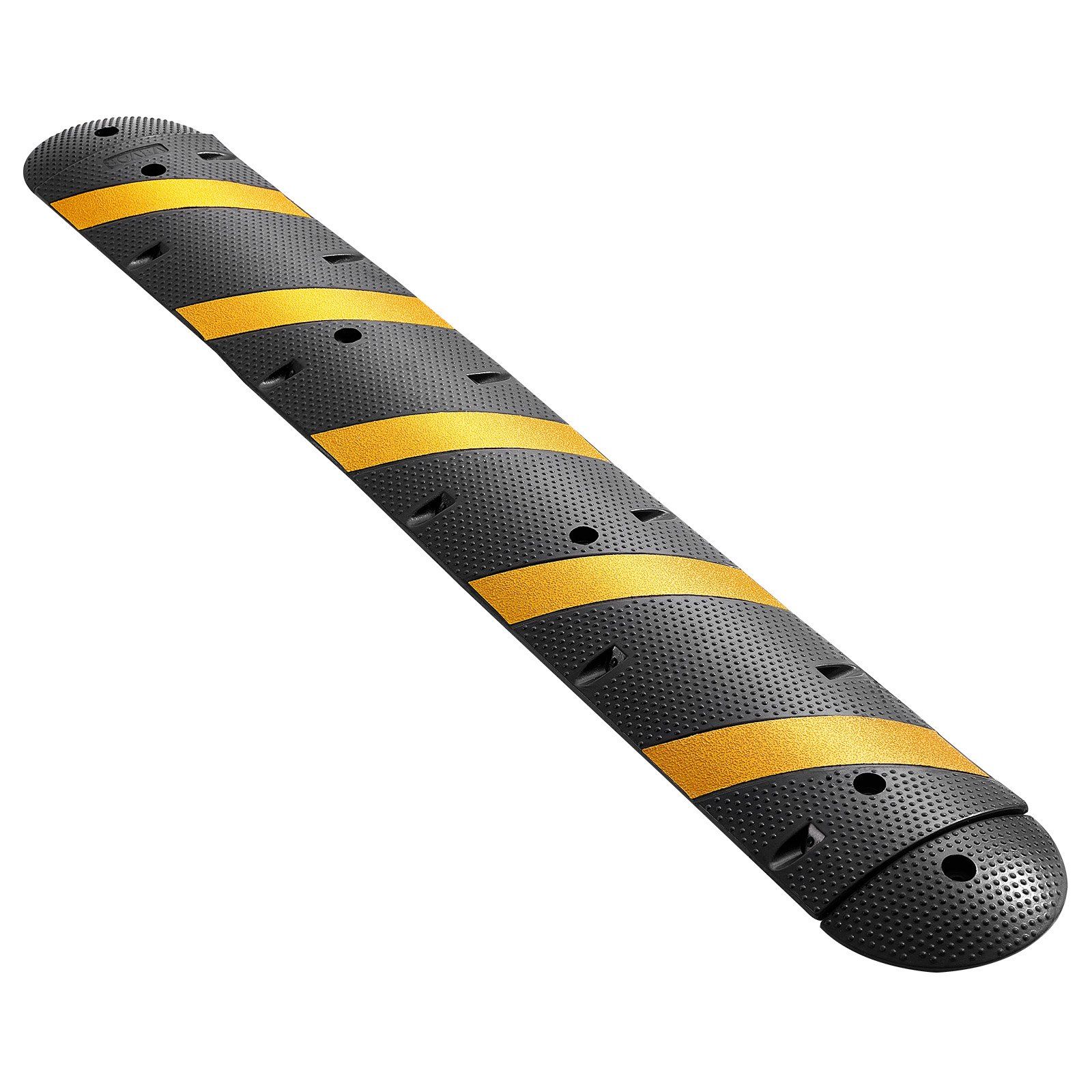 1830MM Rubber Speed Bump, 2 Channel, Heavy Duty Traffic Speed Hump, 9,979 kg/axle Load Capacity, Cable Protector Ramp with Expansion Screws, for Asphalt Concrete Gravel Driveway Road, 1 Pack - Image 1