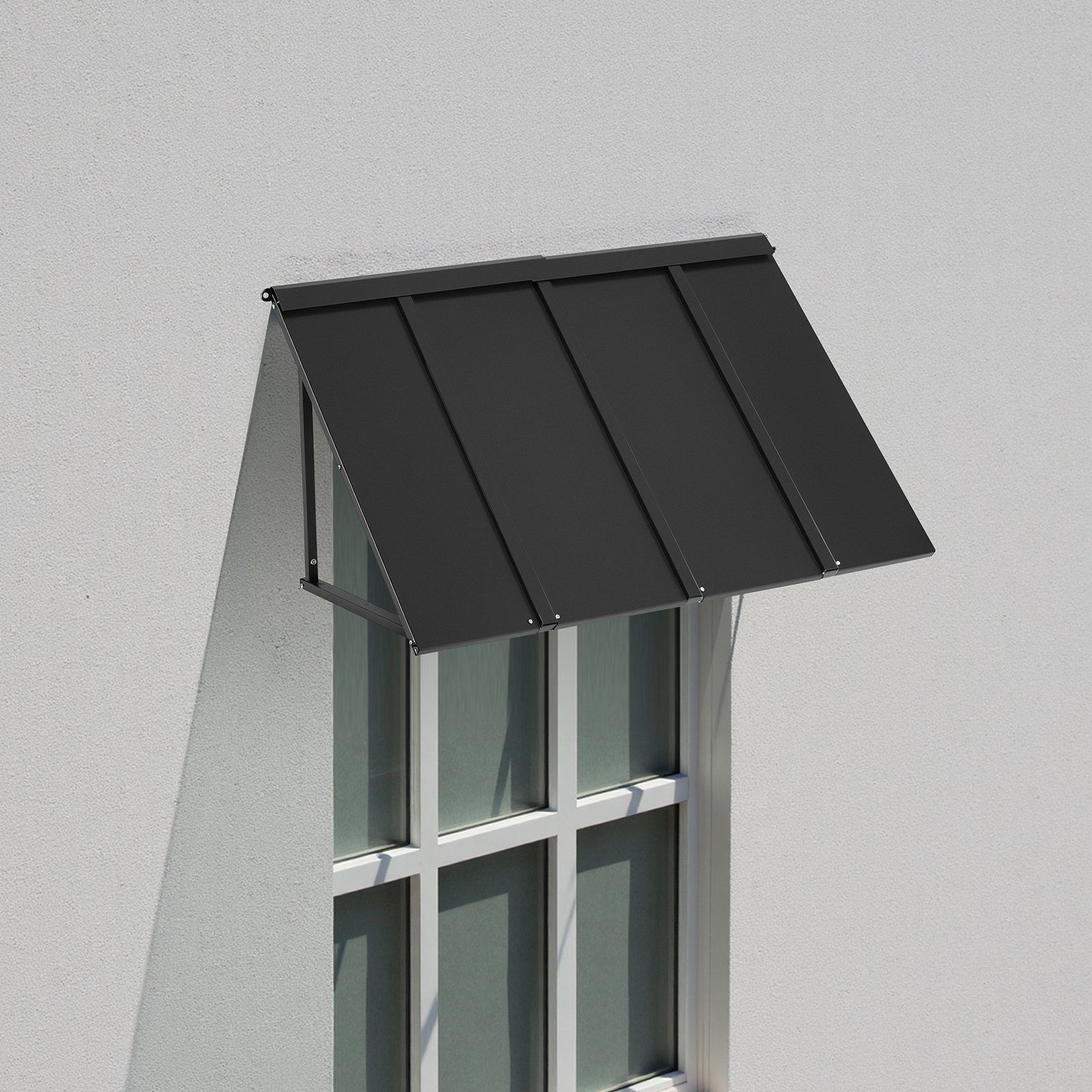 Fixed Metal Awning 1125 × 610 mm, Window Awning Door Canopy, Stable Triangle Steel Frame Awnings for Doors Exterior Rain, and Snow Sunlight Protection for Door Entrance, Windows, Porches, Balconies - Image 8
