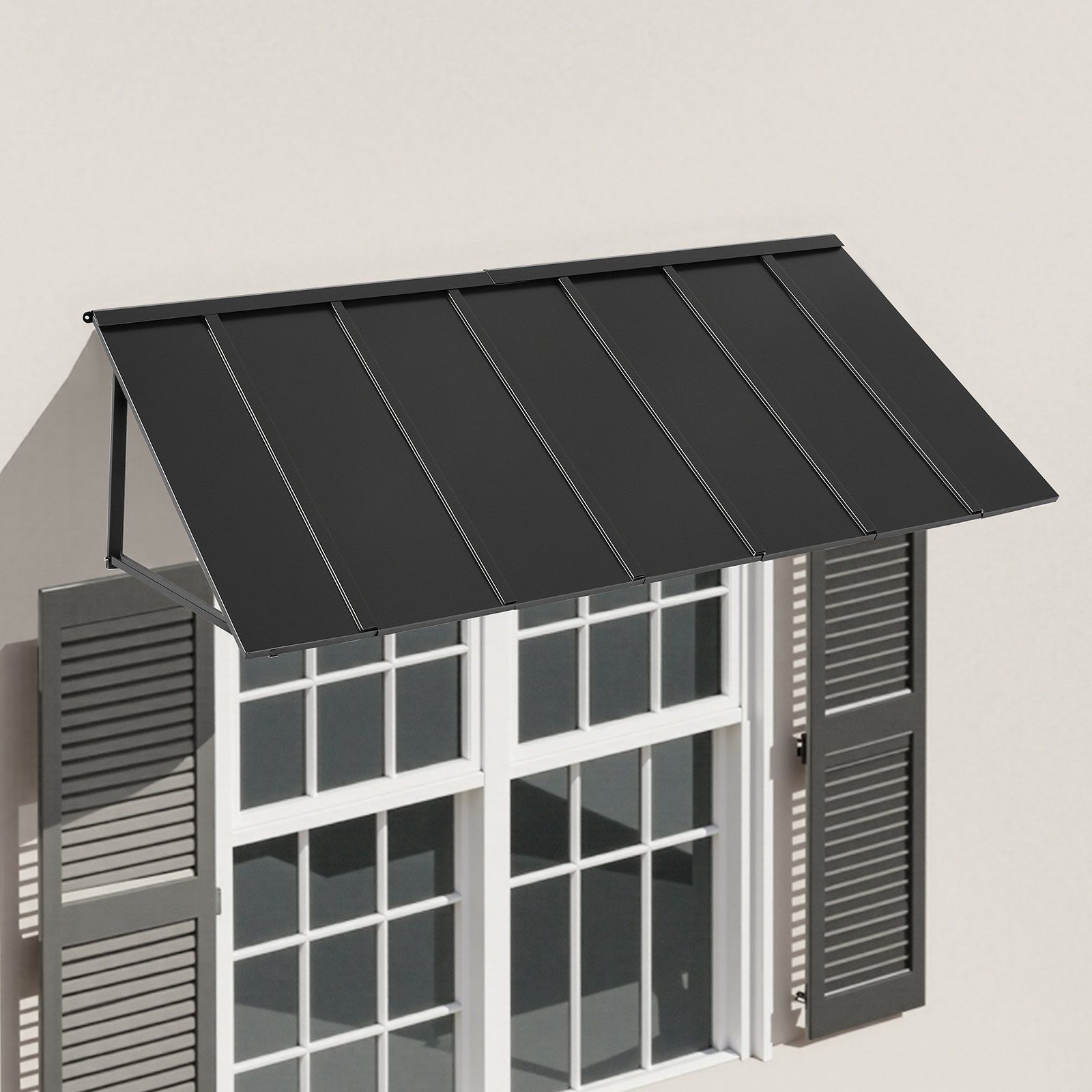 Fixed Metal Awning 2032 × 910 mm, Window Awning Door Canopy, Stable Triangle Steel Frame Exterior Awnings Rain, and Snow Sunlight Protection for Door Entrance, Windows, Porches, Balconies - Image 8