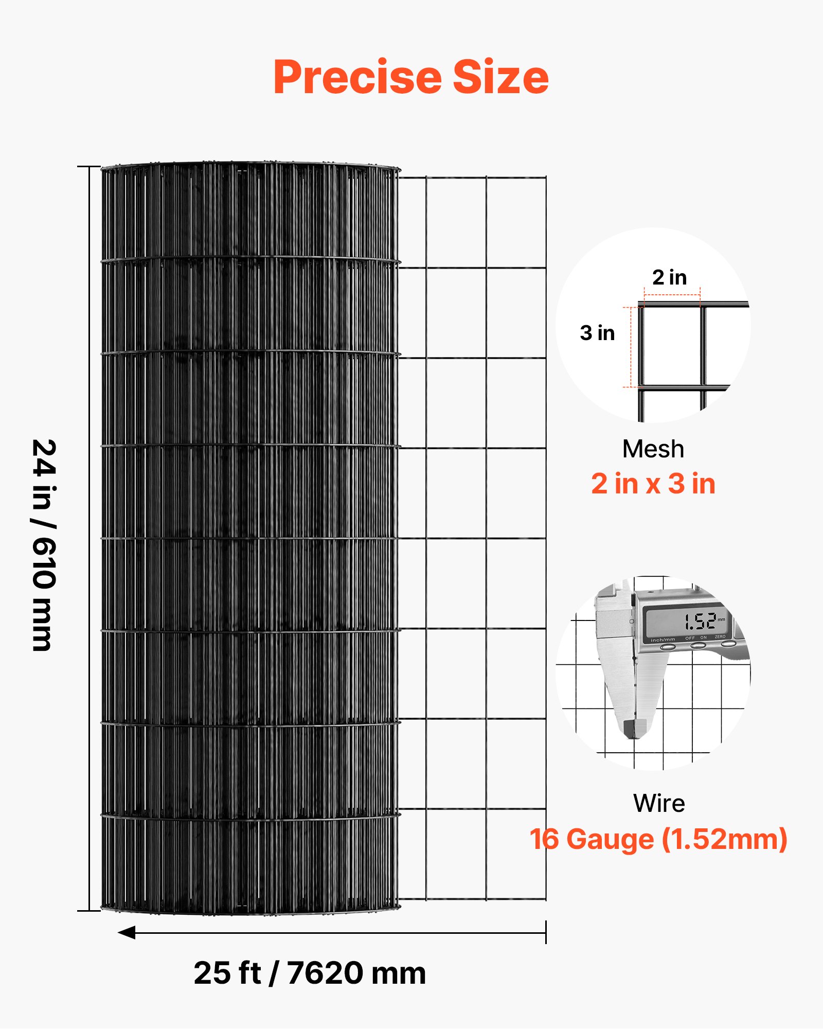 Hardware Cloth 61cm x 7.62m, 2 x 3 in Mesh 16 Gauge Galvanized Wire Mesh Roll, Weather-Resistant Vinyl Coated Chicken Wire Fencing, Heavy Duty Welded Garden Plant Fencing for Rabbit Cage Snake - Image 3