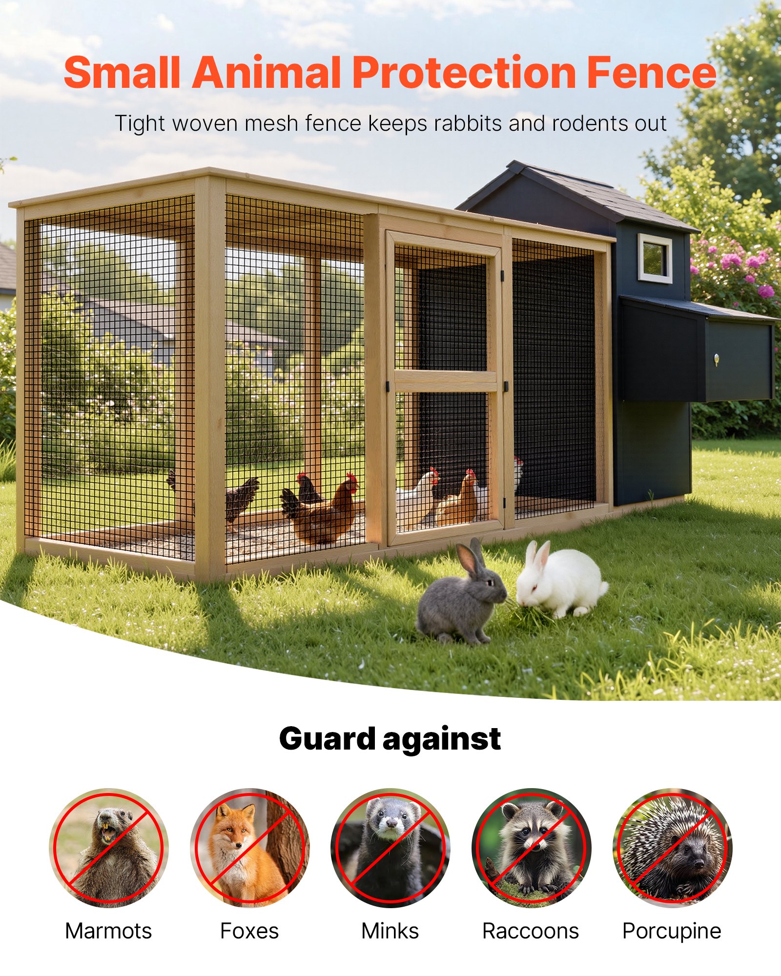 Hardware Cloth 61cm x 15.2m, 1/2 in 19 Gauge Galvanized Wire Mesh Roll, Weather-Resistant Vinyl Coated Chicken Wire Fencing, Heavy Duty Welded Garden Plant Fencing for Rabbit Cage Snake Fence - Image 2
