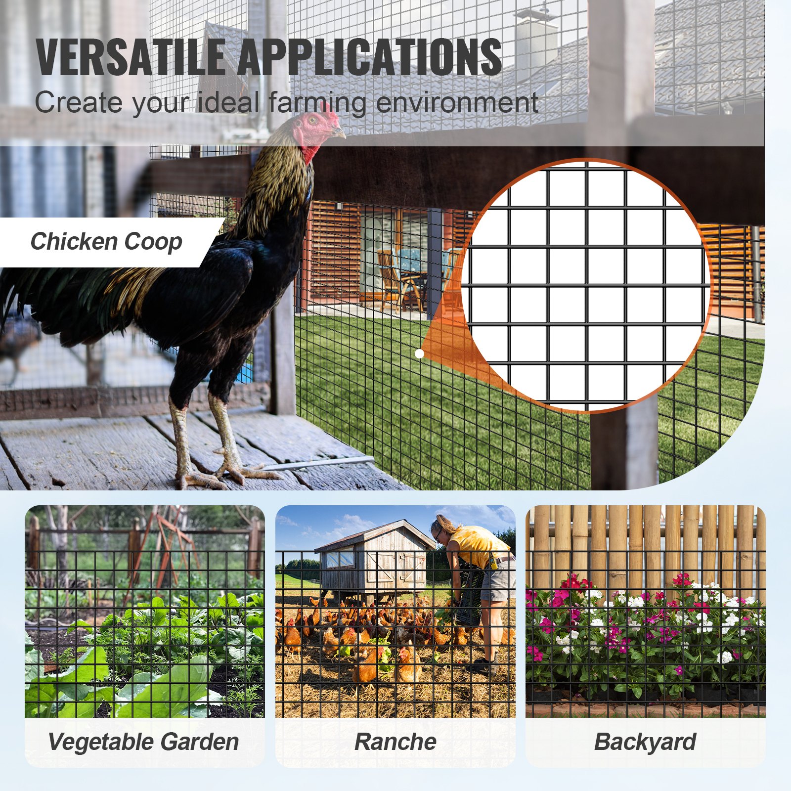 Hardware Cloth, 36'' x 100' Galvanized Wire Mesh Roll, 19 Gauge Chicken Wire Fence Roll, Vinyl Coating Metal Wire Mesh for Chicken Coop Barrier, Rabbit Snake Fences, Poultry Enclosures - Image 4