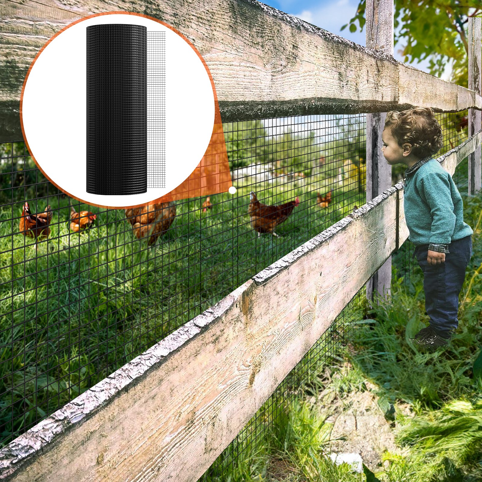 Hardware Cloth, 36'' x 100' Galvanized Wire Mesh Roll, 19 Gauge Chicken Wire Fence Roll, Vinyl Coating Metal Wire Mesh for Chicken Coop Barrier, Rabbit Snake Fences, Poultry Enclosures - Image 8