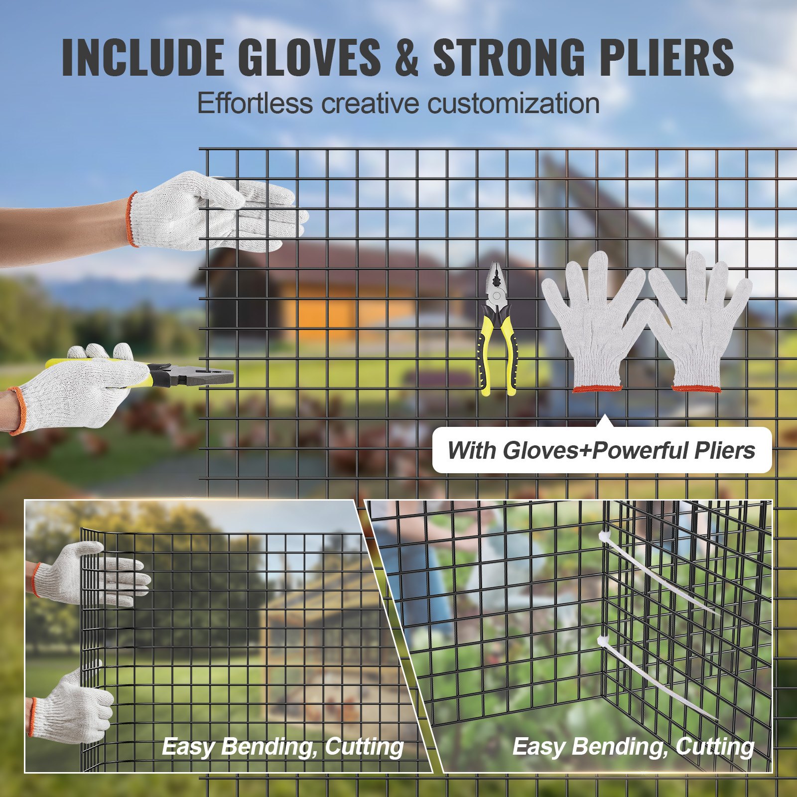 Hardware Cloth, 36'' x 50' Galvanized Wire Mesh Roll, 19 Gauge Chicken Wire Fence Roll, Vinyl Coating Metal Wire Mesh for Chicken Coop Barrier, Rabbit Snake Fences, Poultry Enclosures - Image 3