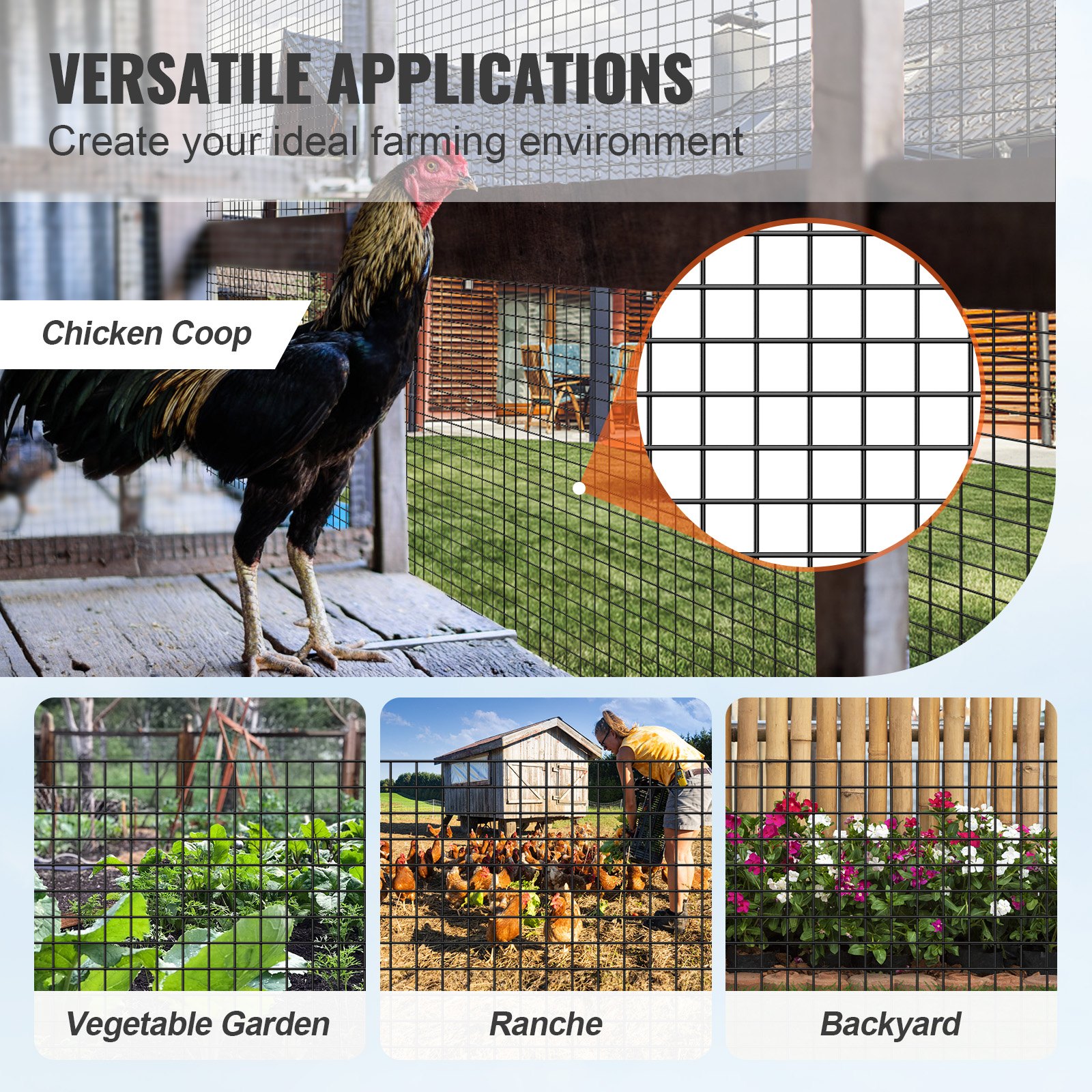 Hardware Cloth, 36'' x 50' Galvanized Wire Mesh Roll, 19 Gauge Chicken Wire Fence Roll, Vinyl Coating Metal Wire Mesh for Chicken Coop Barrier, Rabbit Snake Fences, Poultry Enclosures - Image 4
