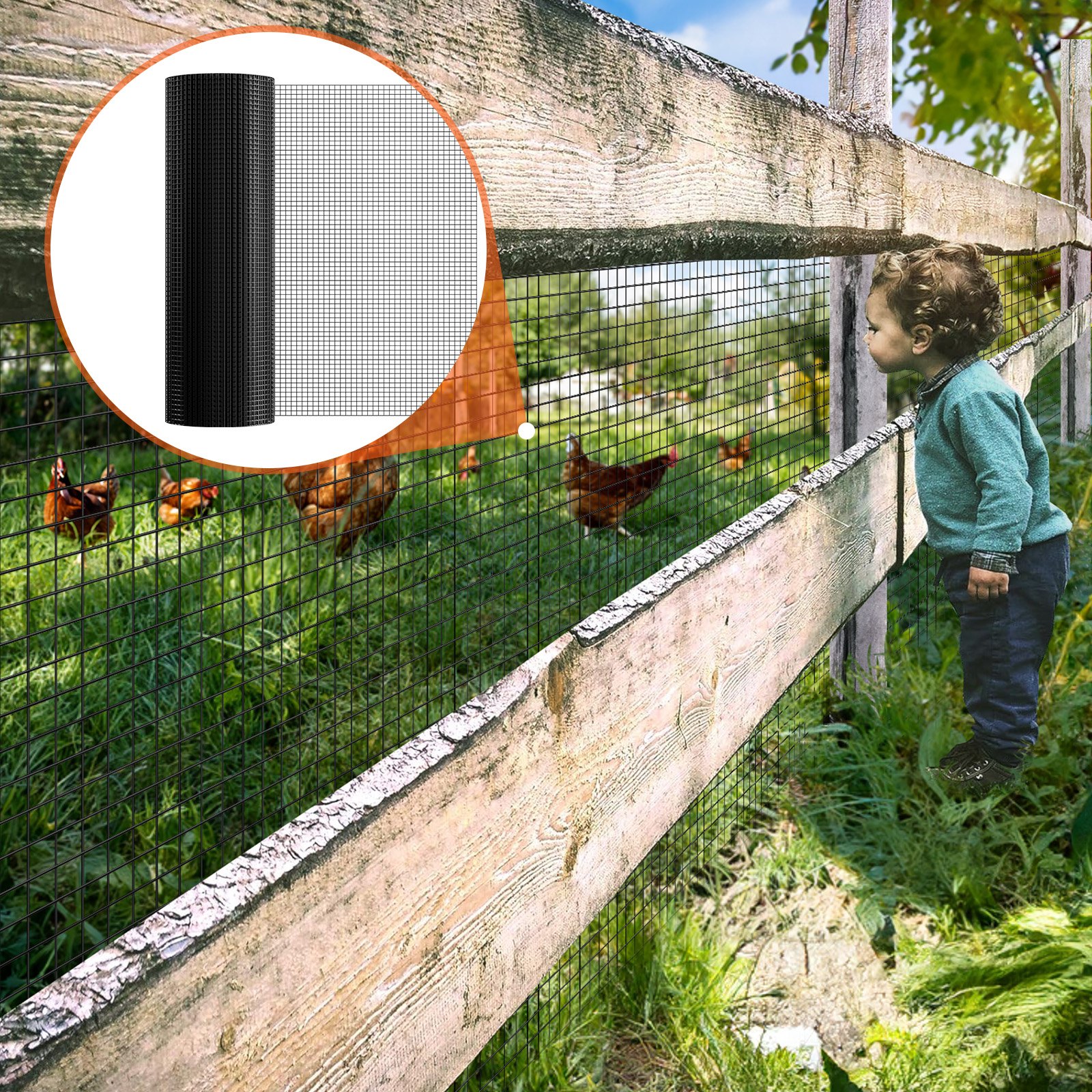 Hardware Cloth, 36'' x 50' Galvanized Wire Mesh Roll, 19 Gauge Chicken Wire Fence Roll, Vinyl Coating Metal Wire Mesh for Chicken Coop Barrier, Rabbit Snake Fences, Poultry Enclosures - Image 8