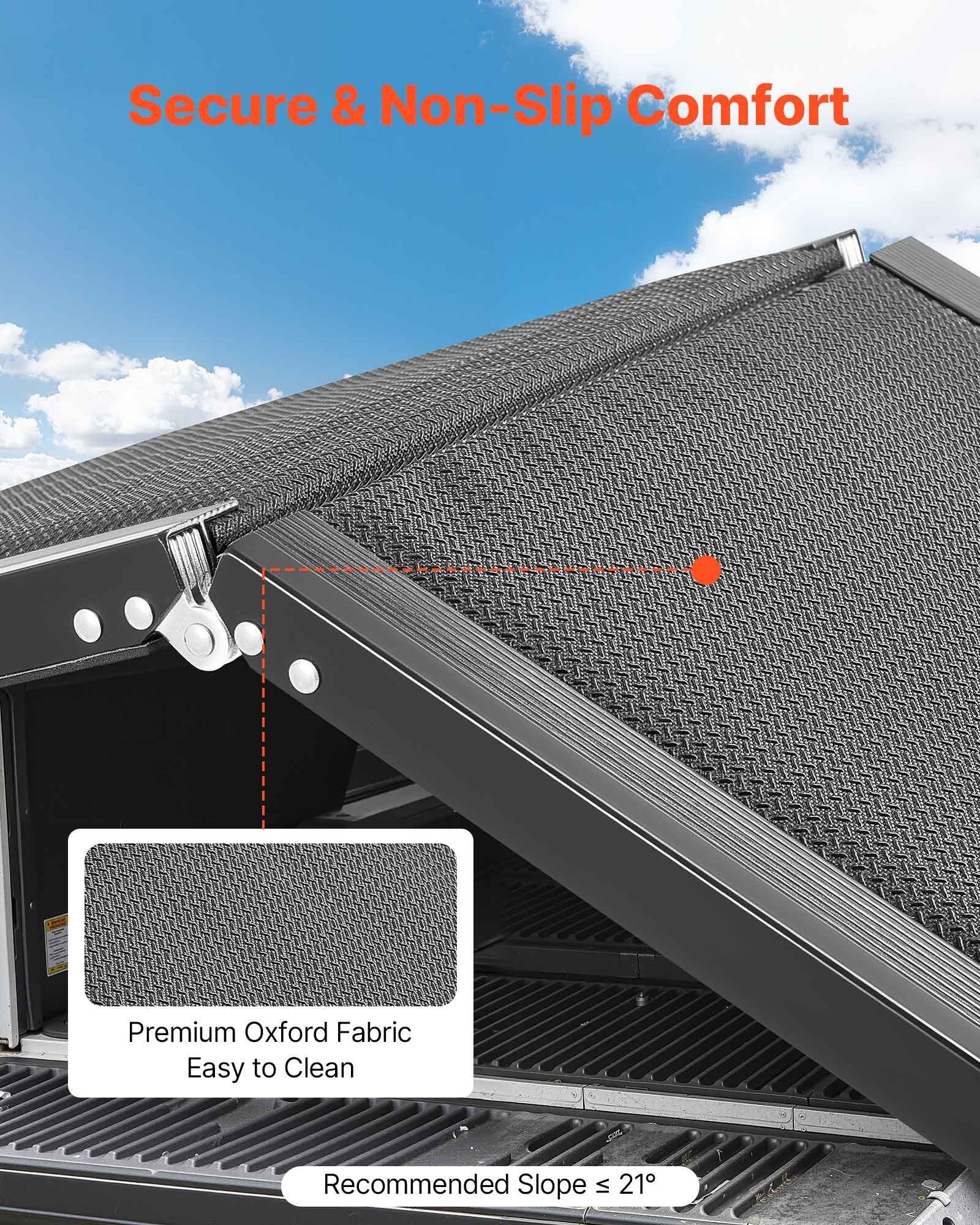 Dog Ramp for Cars, 1600 × 432 mm, Folding Pet Ramps for Medium & Large Dogs up to 113 kg, Pet Stair Ramp with Non-Slip Oxford Fabric Surface, Portable Outdoor Dog Car Ramps for SUV & Truck - Image 3