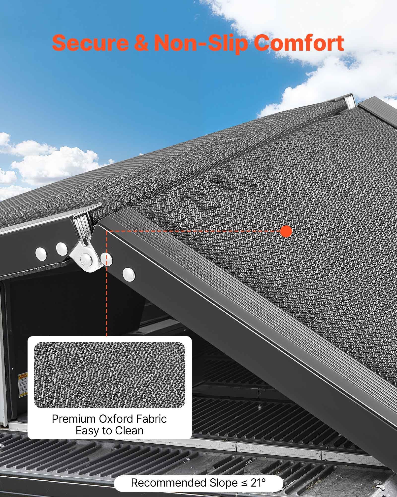 Dog Ramp for Cars, 1800 × 432 mm, Folding Pet Ramps for Medium & Large Dogs up to 113 kg, Pet Stair Ramp with Non-Slip Oxford Fabric Surface, Portable Outdoor Dog Car Ramps for SUV & Truck - Image 3