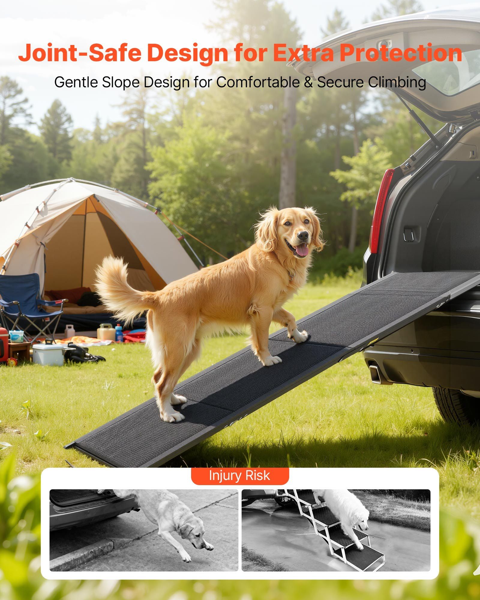 Dog Ramp for Cars, 1800 × 432 mm, Folding Pet Ramps for Medium & Large Dogs up to 113 kg, Pet Stair Ramp with Non-Slip Oxford Fabric Surface, Portable Outdoor Dog Car Ramps for SUV & Truck - Image 6