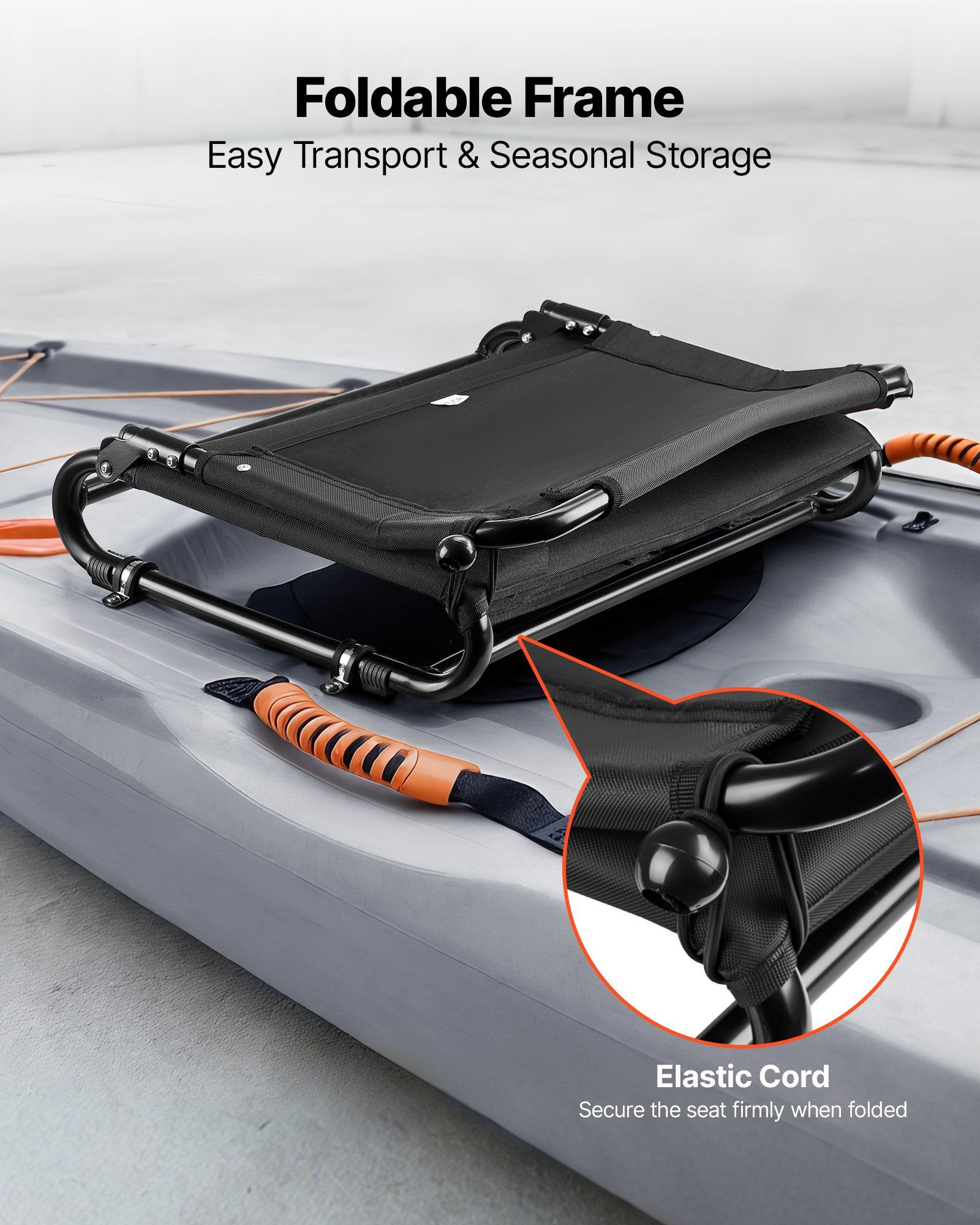 Kayak Seat, Folding Kayak Seat with Comfortable Back Support, Aluminum Alloy Frame & 600D Oxford Fabric, Easy Assembly for Paddling, Fishing and Recreational Kayaking - Image 4