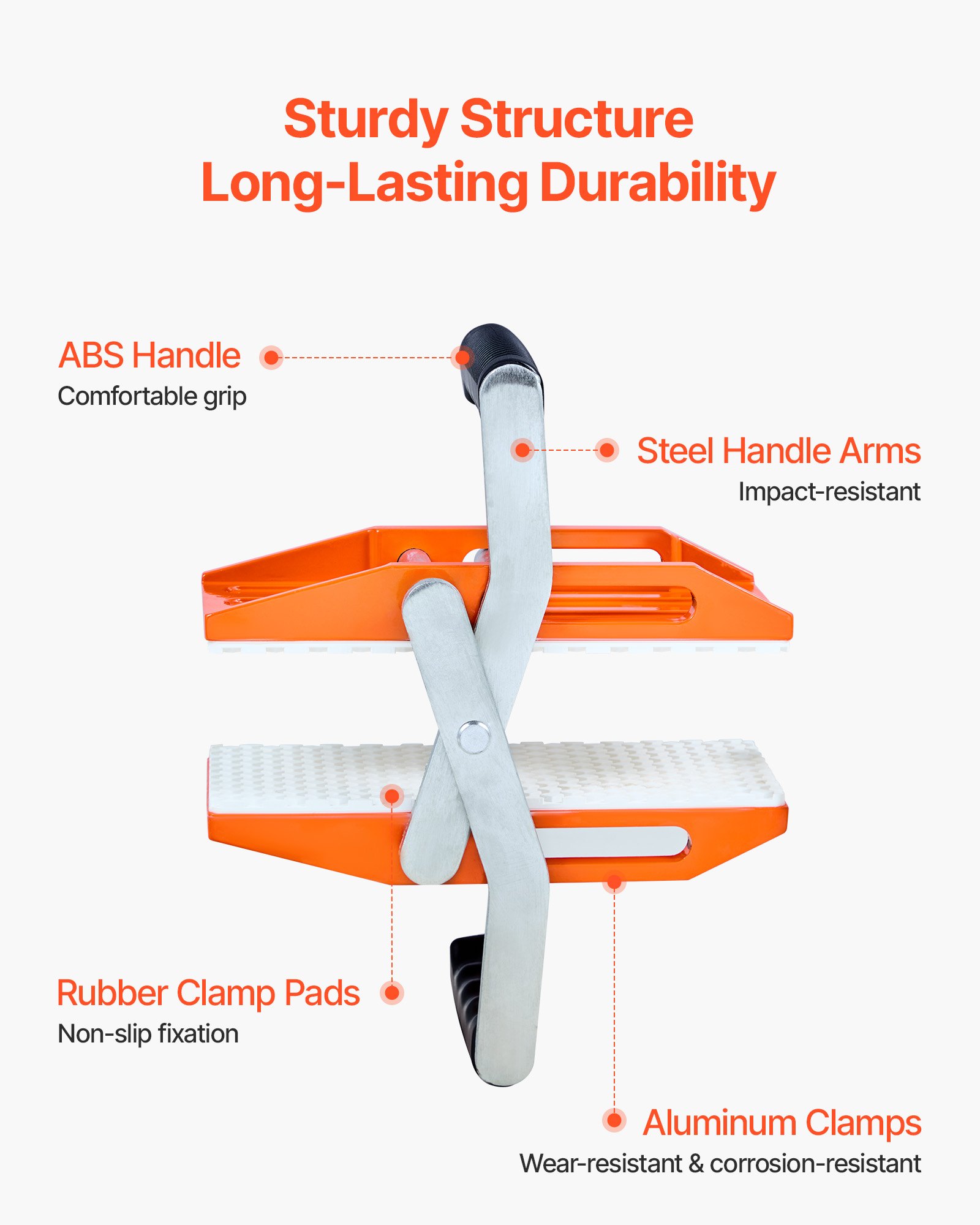 Double Handed Stone Carrying Clamps, 299 kg Load Capacity, 2 Pack Granite Panel Carriers Lifting Tools with Rubber-lined (0-60 mm), Heavy Duty lifting Clamps for Plywood, Glass, Granite - Image 6