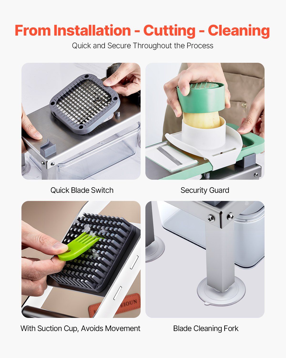 Vegetable Chopper Mandoline Slicer, All-in-1 Food Veggie Cutter with 9 Stainless Steel Blades, Cheese Grater Onion Potato Dicer with Container,Salad Spiralizer Kitchen Gadgets&Essentials - Image 3