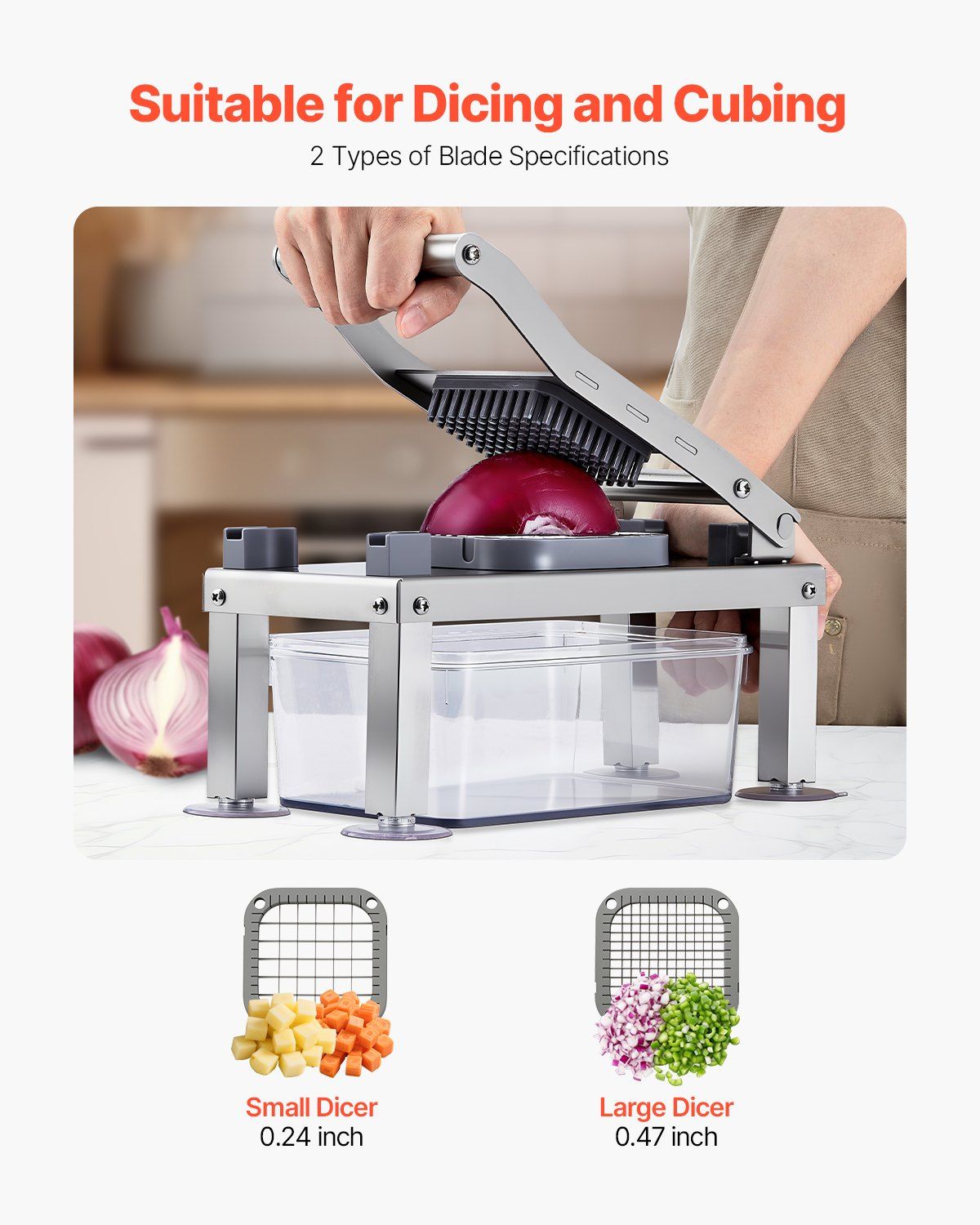Vegetable Chopper Mandoline Slicer, All-in-1 Food Veggie Cutter with 9 Stainless Steel Blades, Cheese Grater Onion Potato Dicer with Container,Salad Spiralizer Kitchen Gadgets&Essentials - Image 4