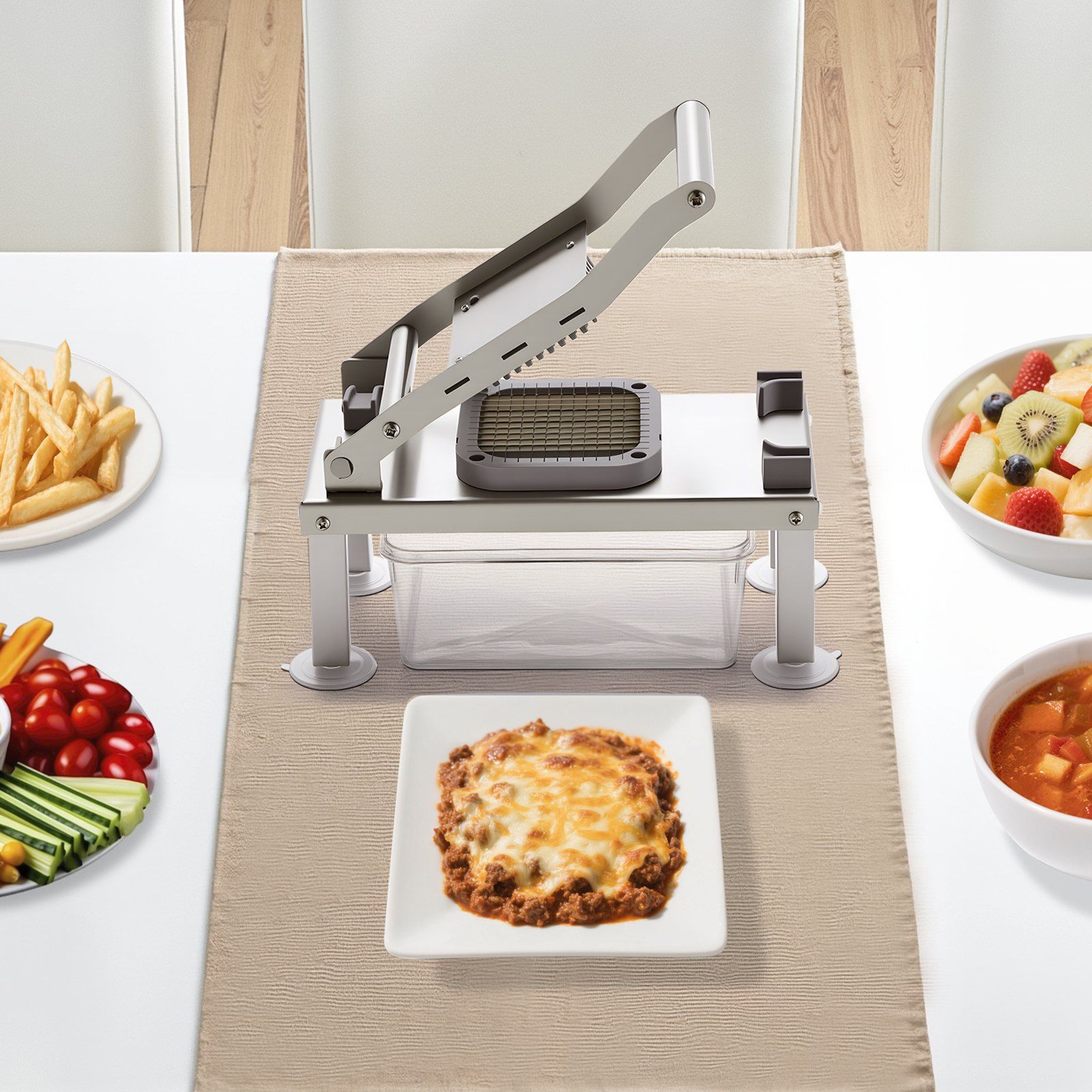 Vegetable Chopper Mandoline Slicer, All-in-1 Food Veggie Cutter with 9 Stainless Steel Blades, Cheese Grater Onion Potato Dicer with Container,Salad Spiralizer Kitchen Gadgets&Essentials - Image 8
