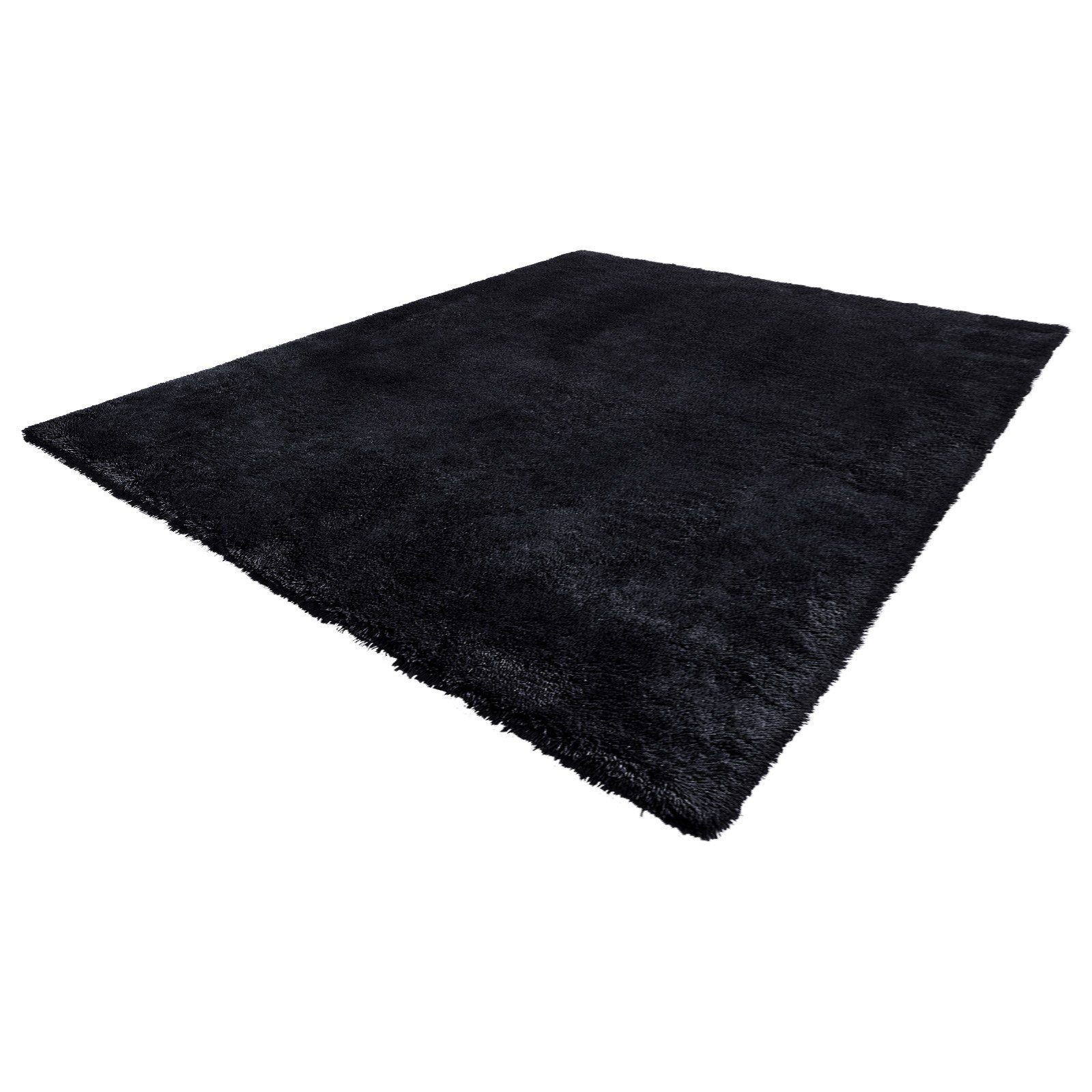 Indoor Plush Area Rugs, 2.44 x 3.05m Soft Plush Carpet, Furry Shag Area Rugs for Living Room, Bedroom, Sunroom, Modern Home Decor Aesthetic, Non-Shedding, Non-Woven, Slip-Resistant, Black - Image 1