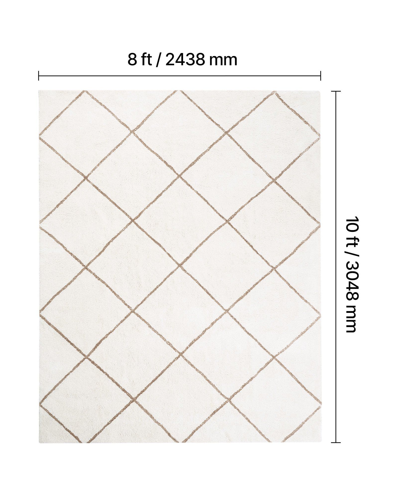 Indoor Plush Area Rugs, 2.44 x 3.05m Plush Carpet, Area Rugs Furry with Long Plushs Pile, Thick & Durable High-Pile Rug for High-Traffic Areas, Bedroom, Non-Shedding & Non-Slip Backing, Beige - Image 2