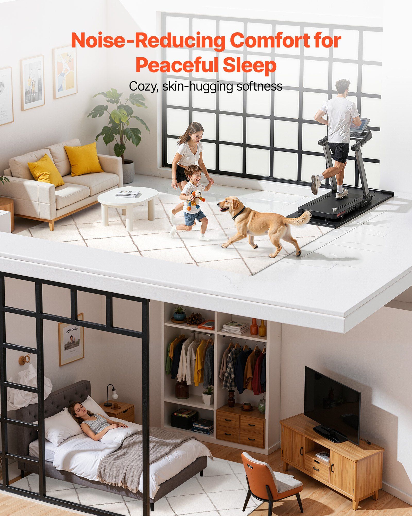 Indoor Plush Area Rugs, 2.44 x 3.05m Plush Carpet, Area Rugs Furry with Long Plushs Pile, Thick & Durable High-Pile Rug for High-Traffic Areas, Bedroom, Non-Shedding & Non-Slip Backing, Beige - Image 7