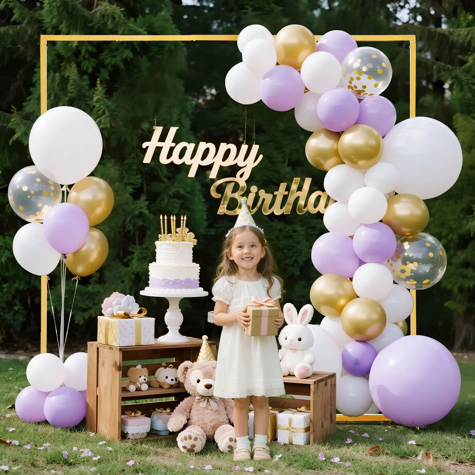 Arch Backdrop Stand, 2 x 2 m, Stable Structure, Easy Assembly, Square Gold Metal Arch Backdrop Stand for Wedding, Birthday Party, Graduation, Holiday Celebration, and Ceremony Decoration - Image 8