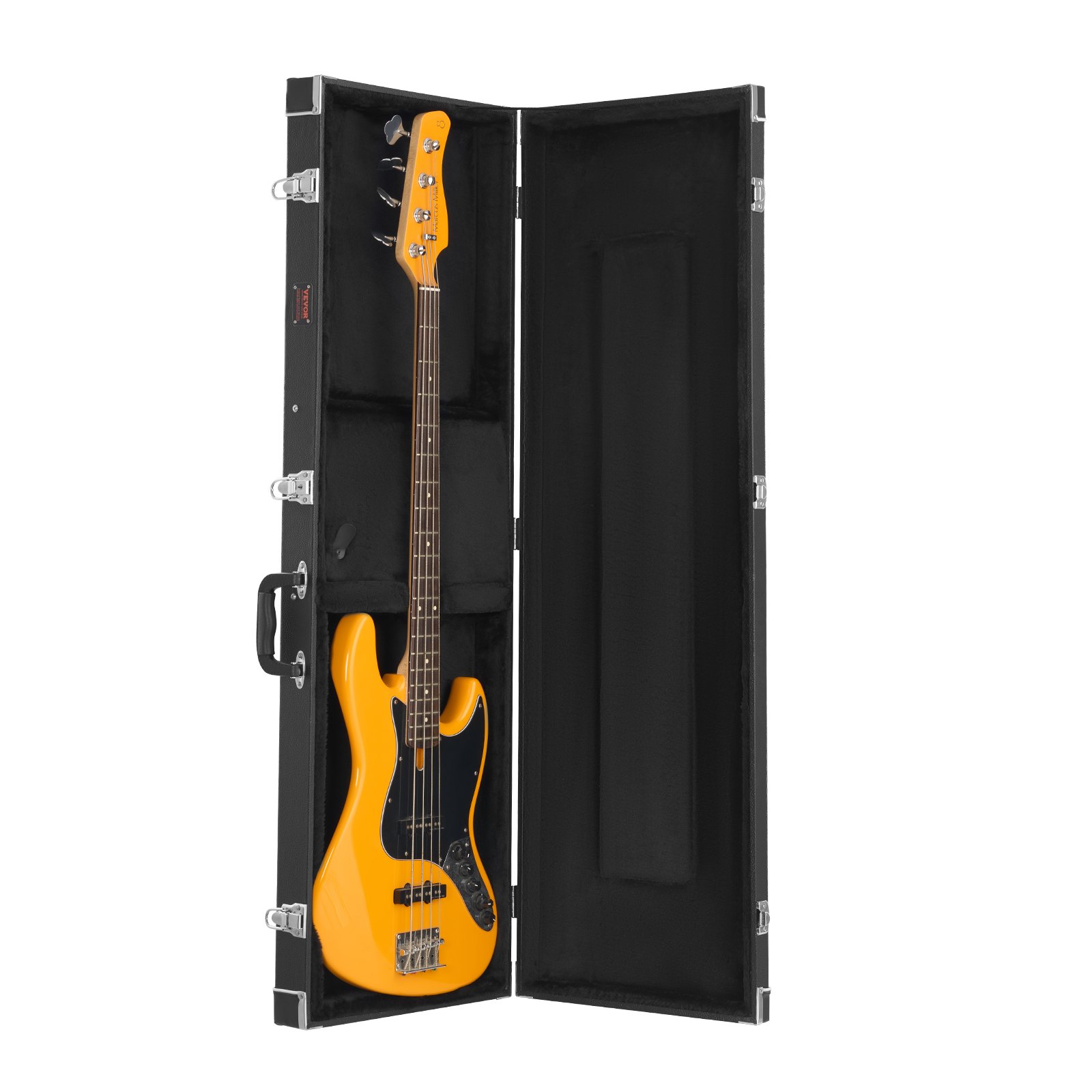 Bass Guitar Hard Case, 1220 mm Rectangular Guitar Hard Case, With Lock Latch Keys Handle, PVC Padding Soft Lining Water-Resistant Hard Shell Guitar Case, for 990-1180 mm Bass Guitars, Black - Image 1