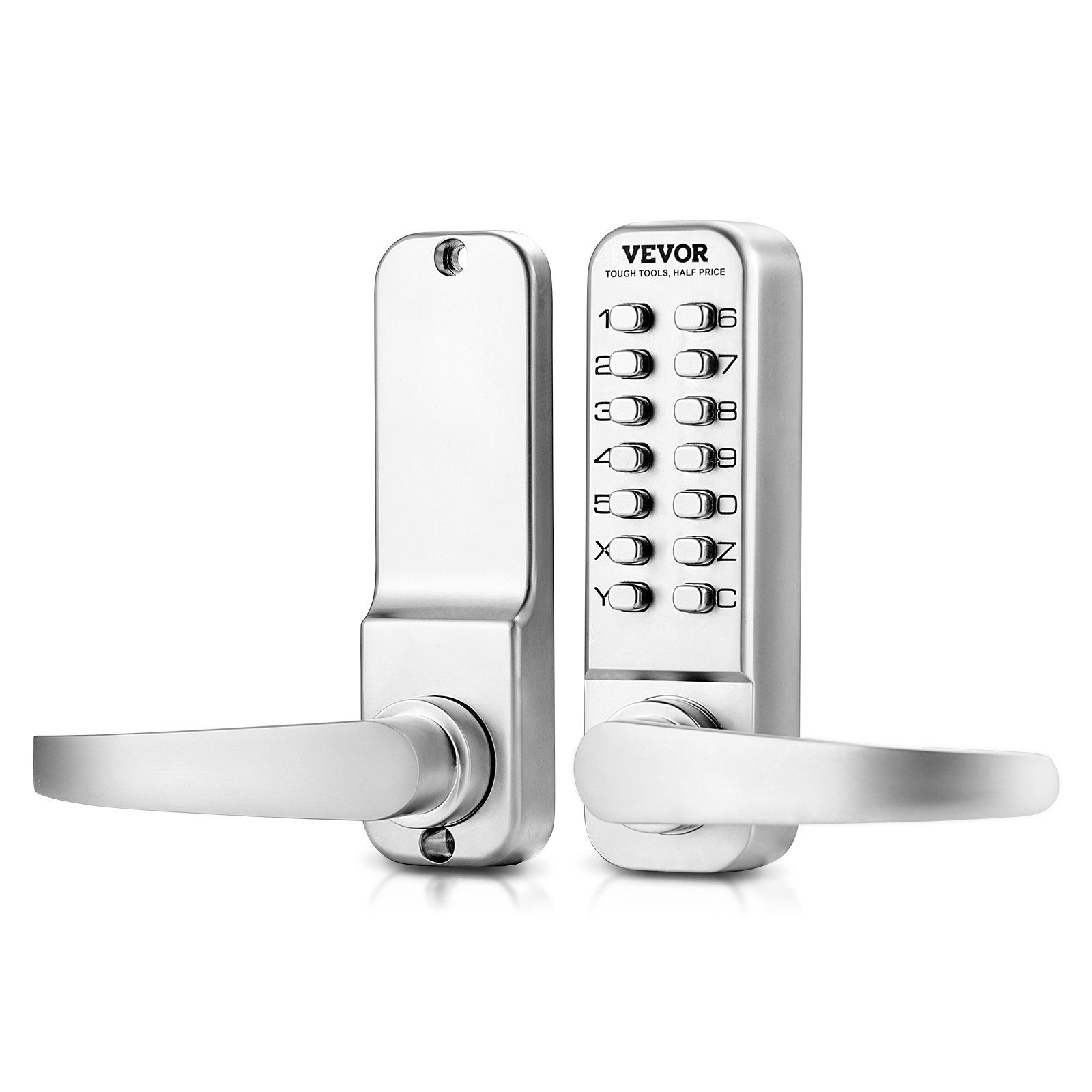 Mechanical Keyless Entry Door Lock, 14 Key Mechanical Door Lock, Mechanical Keypad Door Lock with Handle, Stainless Steel Waterproof Keyless Gate Lock, for Home Office Outdoor Fence Garage Yard - Image 1