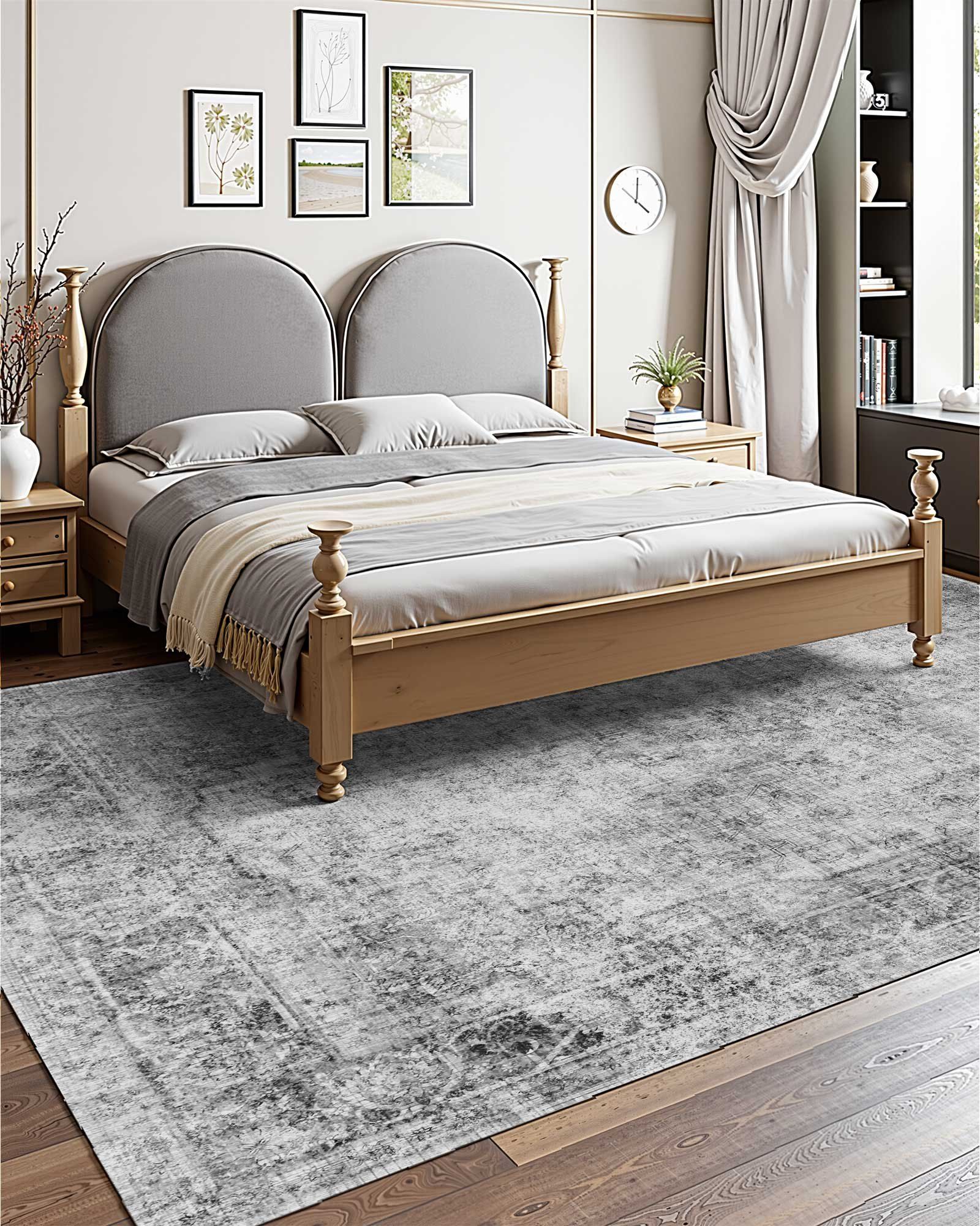 Area Rug, 2743.2 x 3658 mm Large Washable Boho Rug, Non-Slip and Tear-Resistant Soft Carpet, Pet & Child Friendly Bohemian Area Rugs, Indoor Mat for Bedroom, Living Room, Kids Room, Office, Gray - Image 4