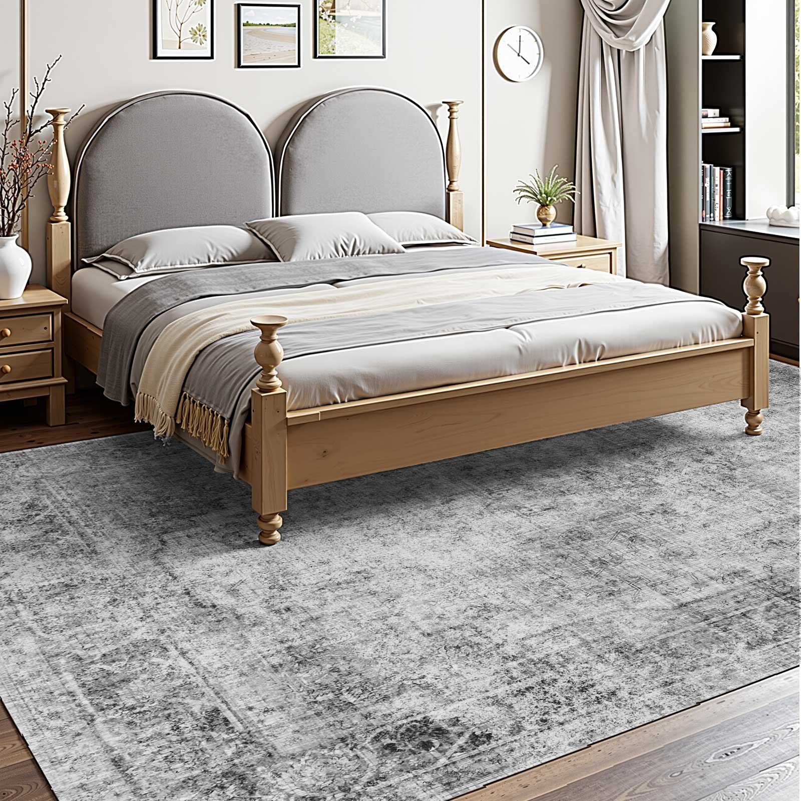 Area Rug, 2743.2 x 3658 mm Large Washable Boho Rug, Non-Slip and Tear-Resistant Soft Carpet, Pet & Child Friendly Bohemian Area Rugs, Indoor Mat for Bedroom, Living Room, Kids Room, Office, Gray - Image 8
