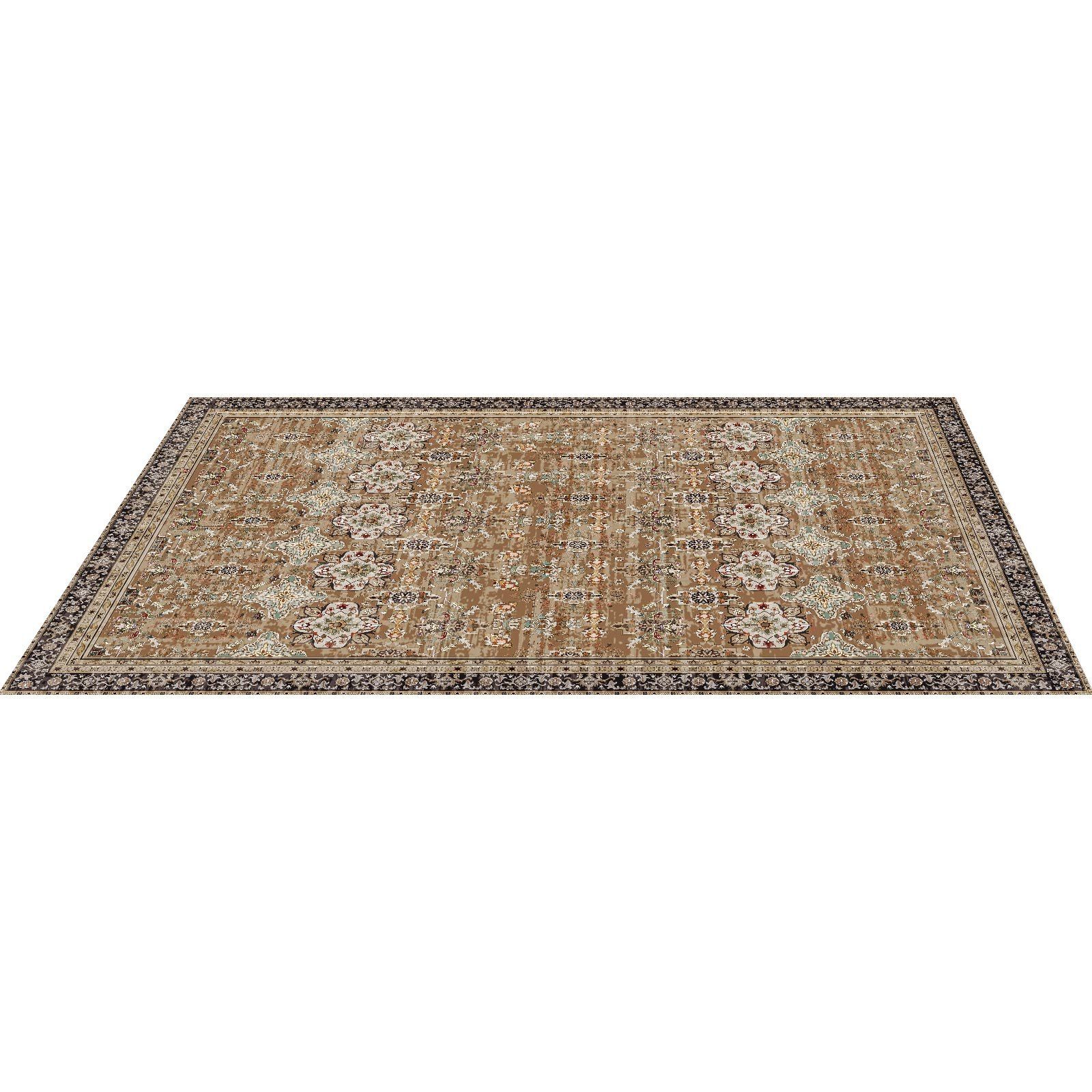 Area Rug, 1828.8x2743.2mm Large Washable Rug, Non-Slip Tear-Resistant Soft Carpet, Pet & Child Friendly Vintage Area Rugs, Indoor Mat for Bedroom, Living Room, Kids Room, Entryway, Brown Green - Image 1