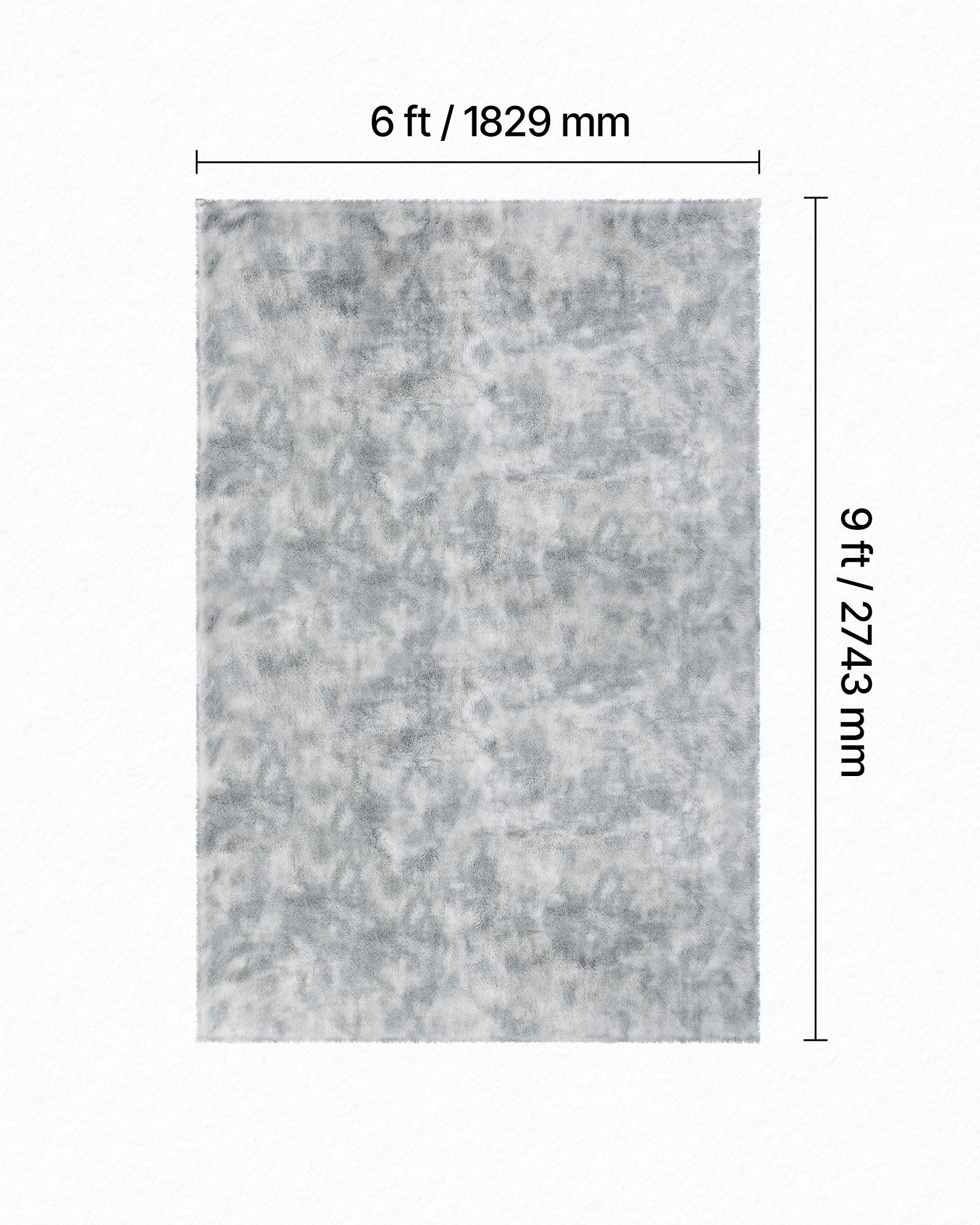 Indoor Plush Area Rugs, 1.83x2.74 m Soft Plush Carpet, FFurry Shag Area Rugs for Living Room, Bedroom, Modern Home Decor Aesthetic Long-Pile Rug, Non-Shedding, Slip-Resistant, Tie-Dye Light Gray - Image 3
