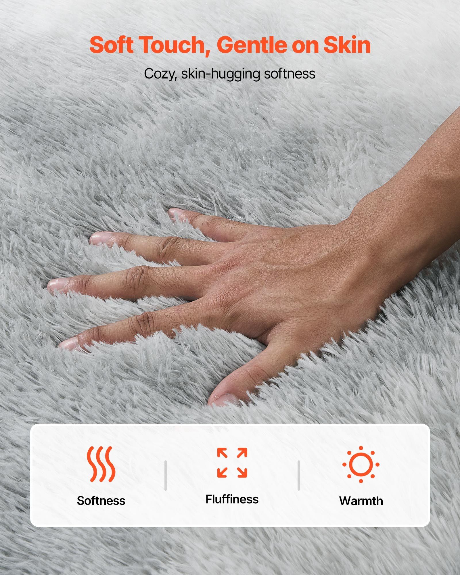 Indoor Plush Area Rugs, 1.83x2.74 m Soft Plush Carpet, FFurry Shag Area Rugs for Living Room, Bedroom, Modern Home Decor Aesthetic Long-Pile Rug, Non-Shedding, Slip-Resistant, Tie-Dye Light Gray - Image 7