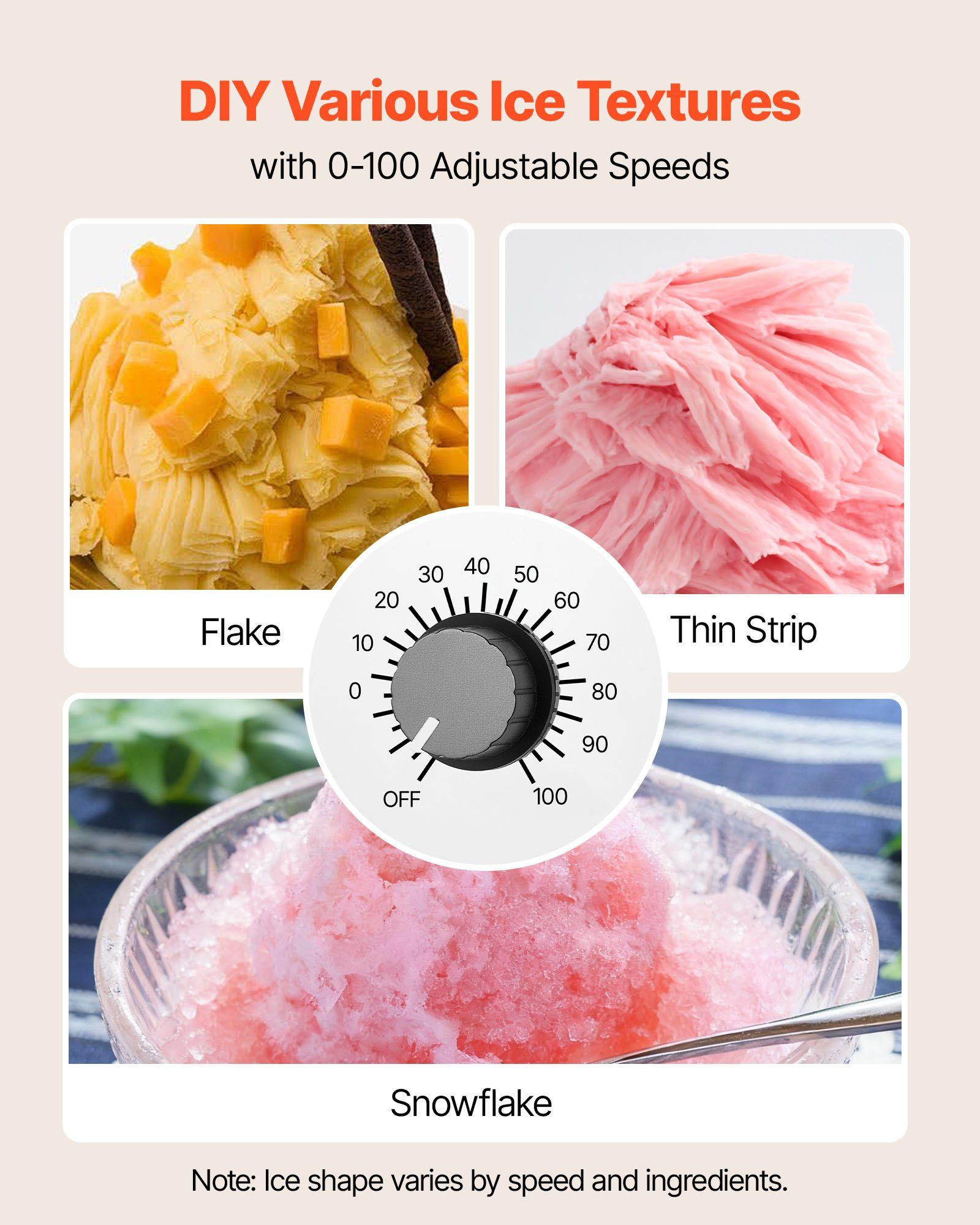 Snowflake Ice Machine, 60KG/24H Snowflake Ice Maker, Ice-Shaver Machine with Stainless Steel Blade, Electric Snow Cone Maker with 1.8L Tank, 90S Fast Pre-Cooling, for Home & Small Gatherings - Image 3