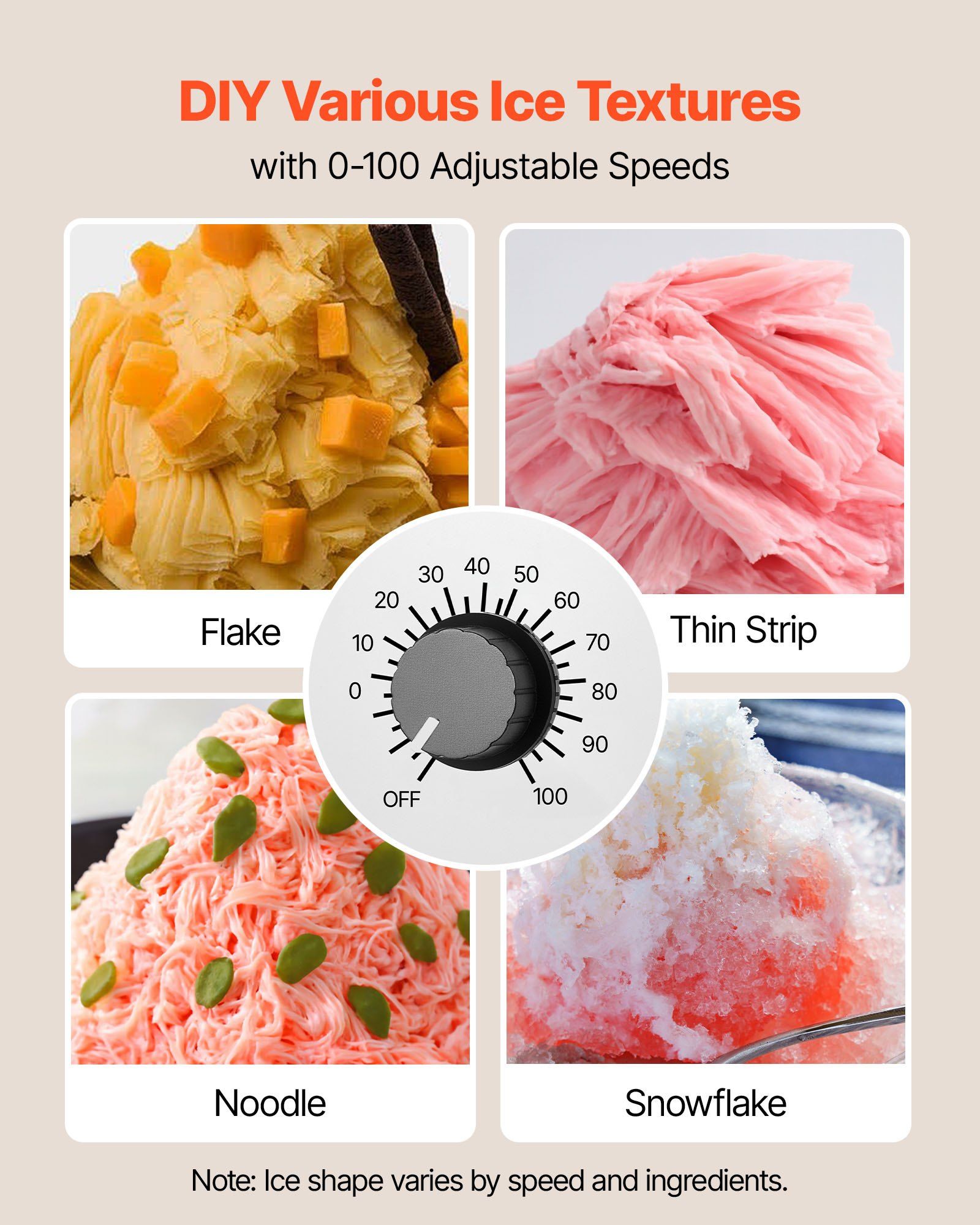Snowflake Ice Machine, 80KG/24H Snowflake Ice Maker, Ice-Shaver Machine with Stainless Steel Blade, Electric Snow Cone Maker with 1.8L Tank, 90S Fast Pre-Cooling, for Home & Small Gatherings - Image 3