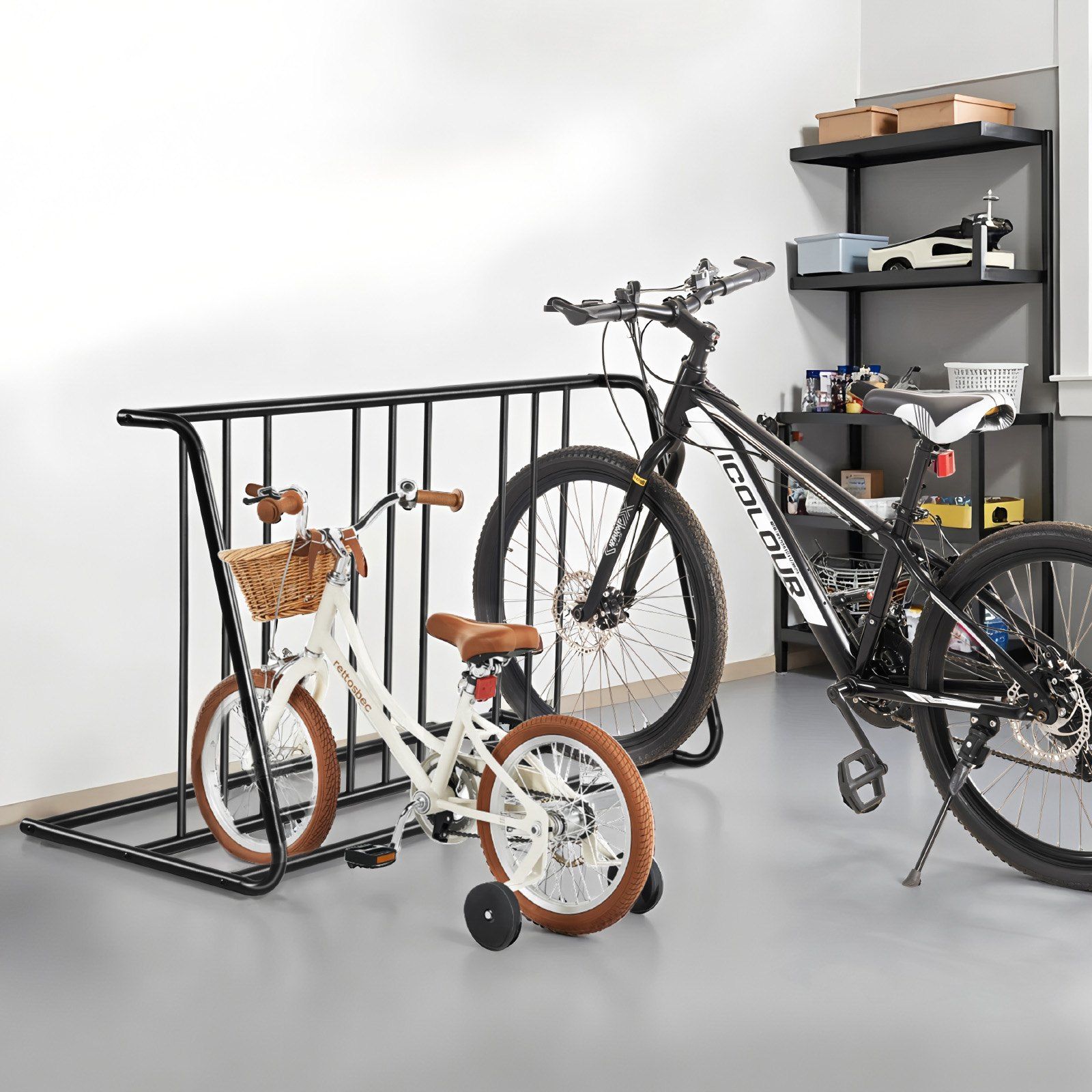 Bike Rack, Fits Tire Width 3 Inch/76.2 mm, Carbon Steel Double-Sided Grid Bike Rack Stand, Freestanding Bicycle Storage Holder for Curbside, Garage, Indoor, Outdoor Parking, 6-Bicycle Capacity - Image 8