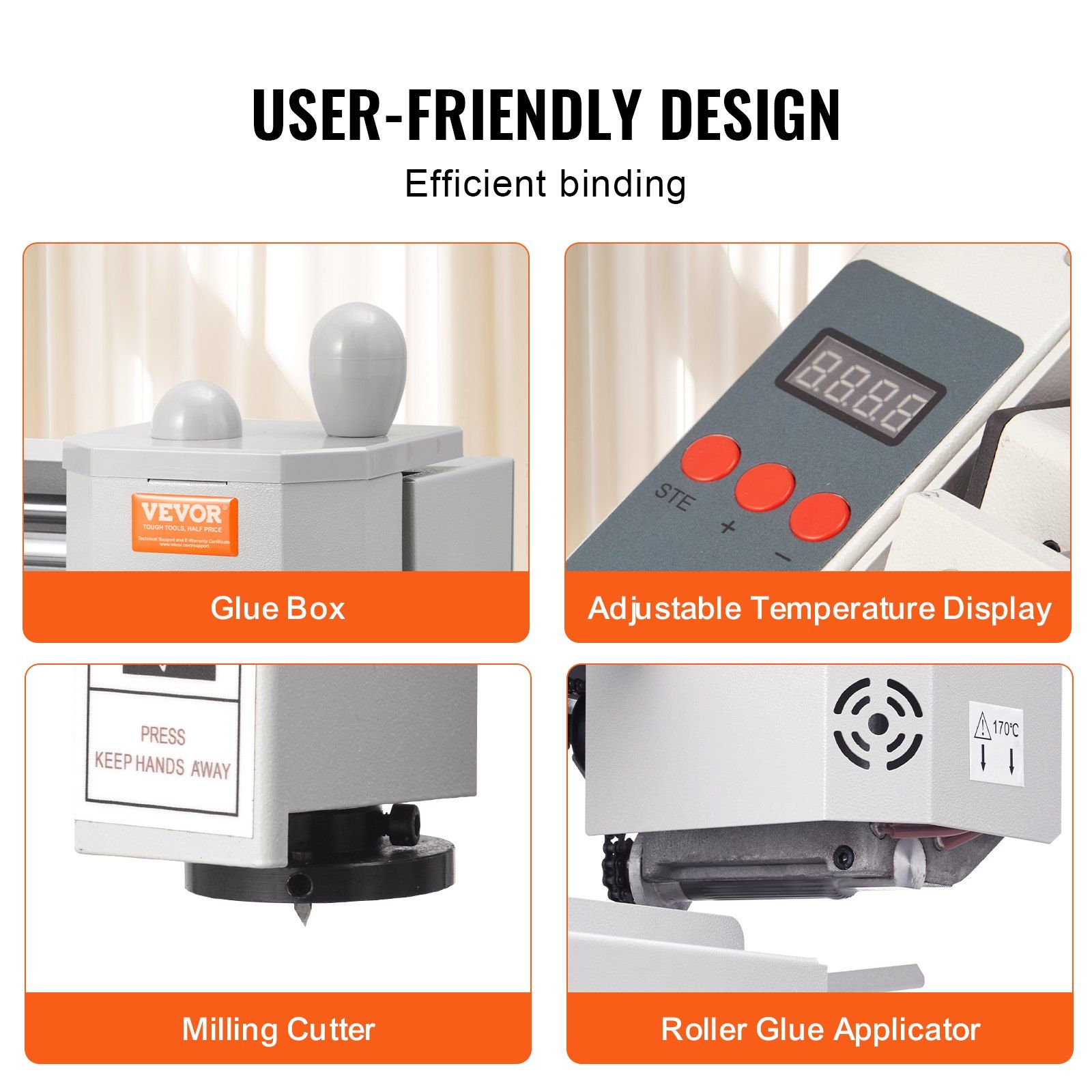 Thermal Binding Machine, 400 Sheets Capacity Hot Glue Binding Machine, Thermal Book Binder 50mm Binding Thickness A3(Short Edge)/A4/A5 Document with Milling Cutter - Image 5