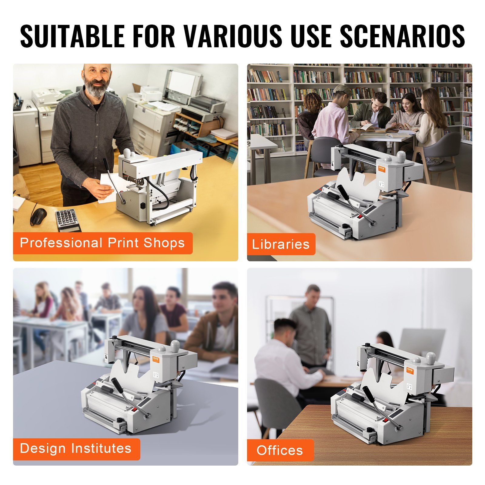 Thermal Binding Machine, 400 Sheets Capacity Hot Glue Binding Machine, Thermal Book Binder 50mm Binding Thickness A3(Short Edge)/A4/A5 Document with Milling Cutter - Image 6