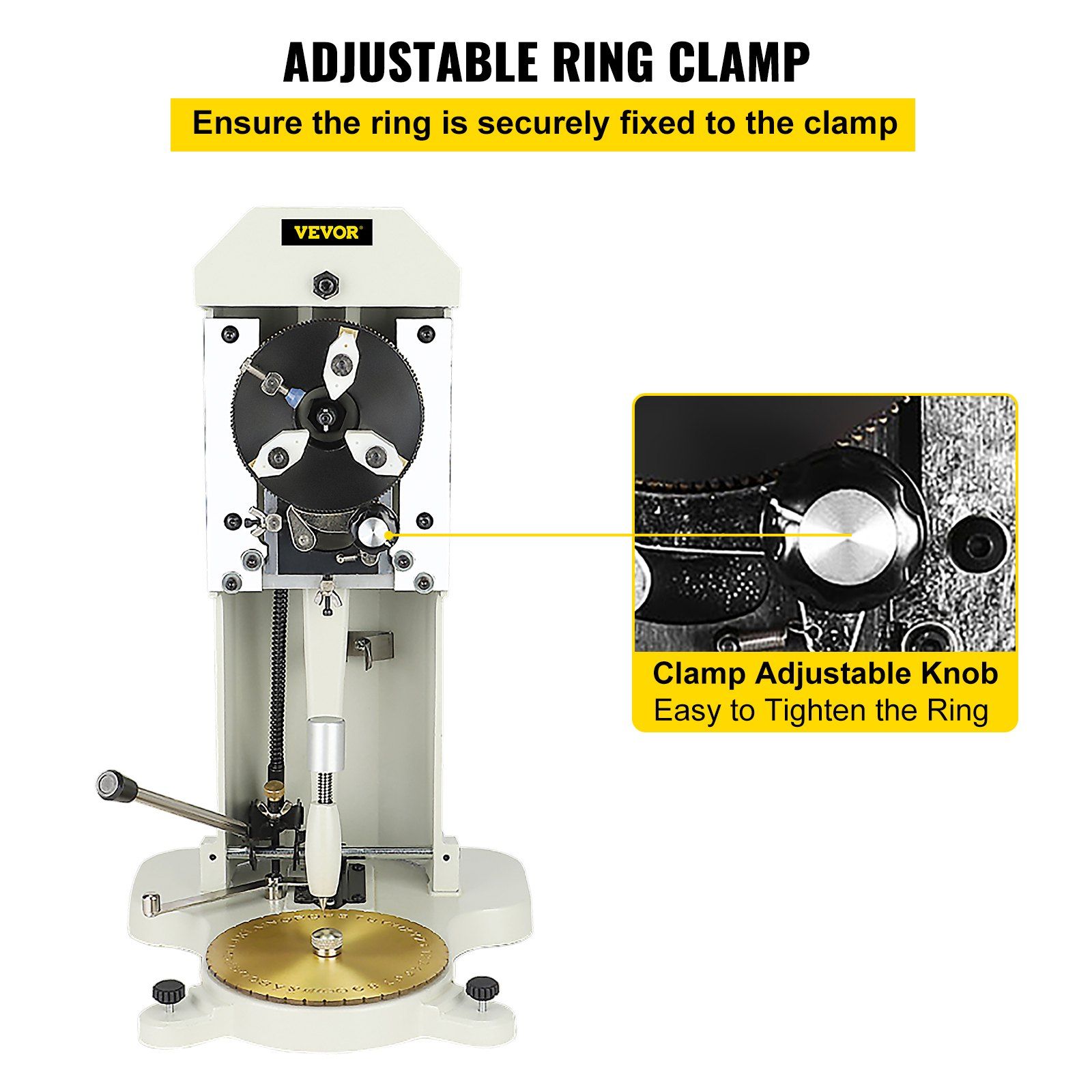 Inside Ring Engraver, Double Sided Dial Ring Engraver Stamper, 1.5mm-2.0mm Character Letter Block Ring Engraving Machine, Aluminum Alloy Body, with 3 Clamps, for Jewelry Rings Inner Engraving - Image 4