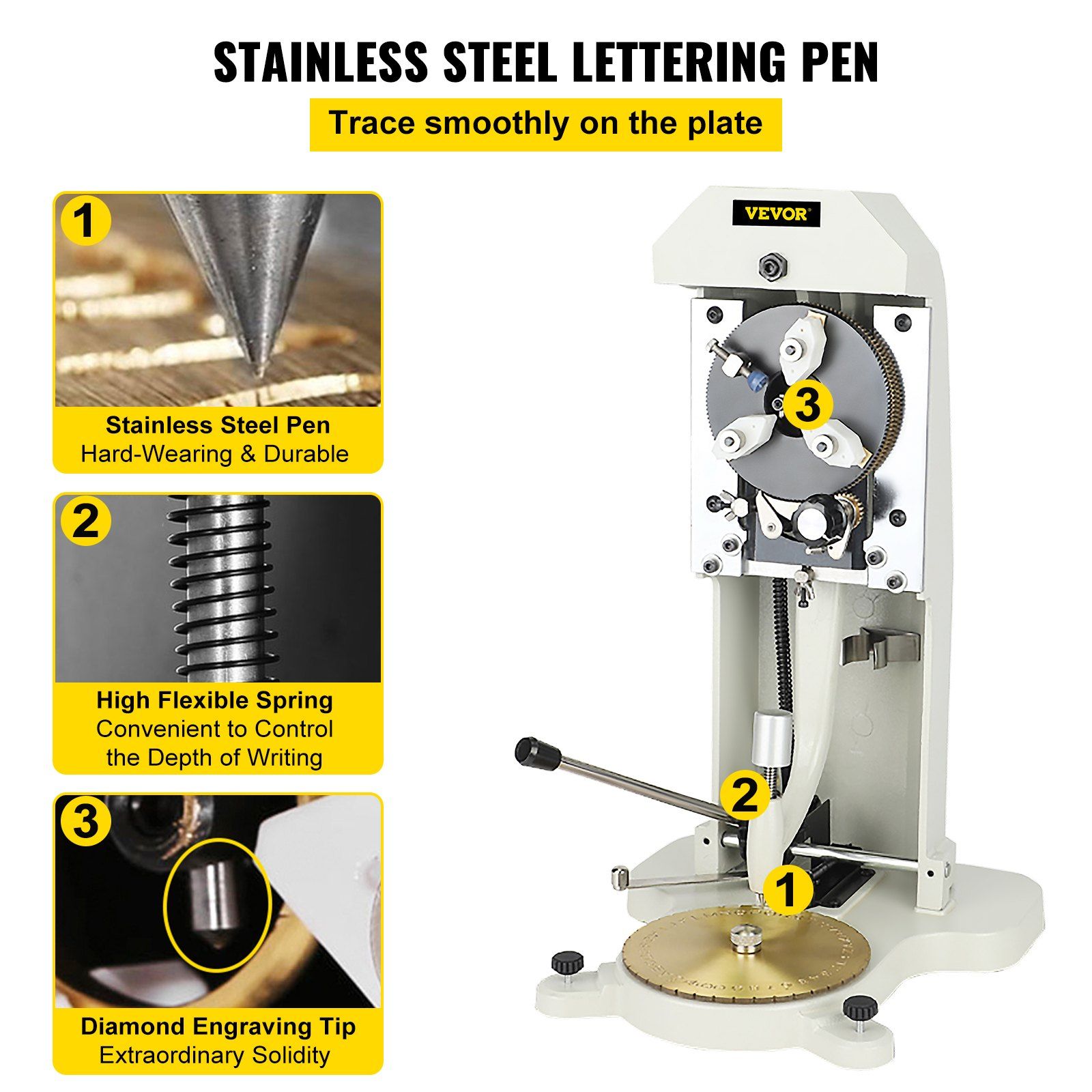 Inside Ring Engraver, Double Sided Dial Ring Engraver Stamper, 1.5mm-2.0mm Character Letter Block Ring Engraving Machine, Aluminum Alloy Body, with 3 Clamps, for Jewelry Rings Inner Engraving - Image 5
