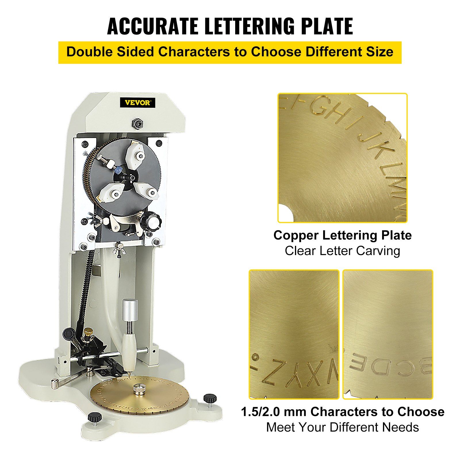 Inside Ring Engraver, Double Sided Dial Ring Engraver Stamper, 1.5mm-2.0mm Character Letter Block Ring Engraving Machine, Aluminum Alloy Body, with 3 Clamps, for Jewelry Rings Inner Engraving - Image 6