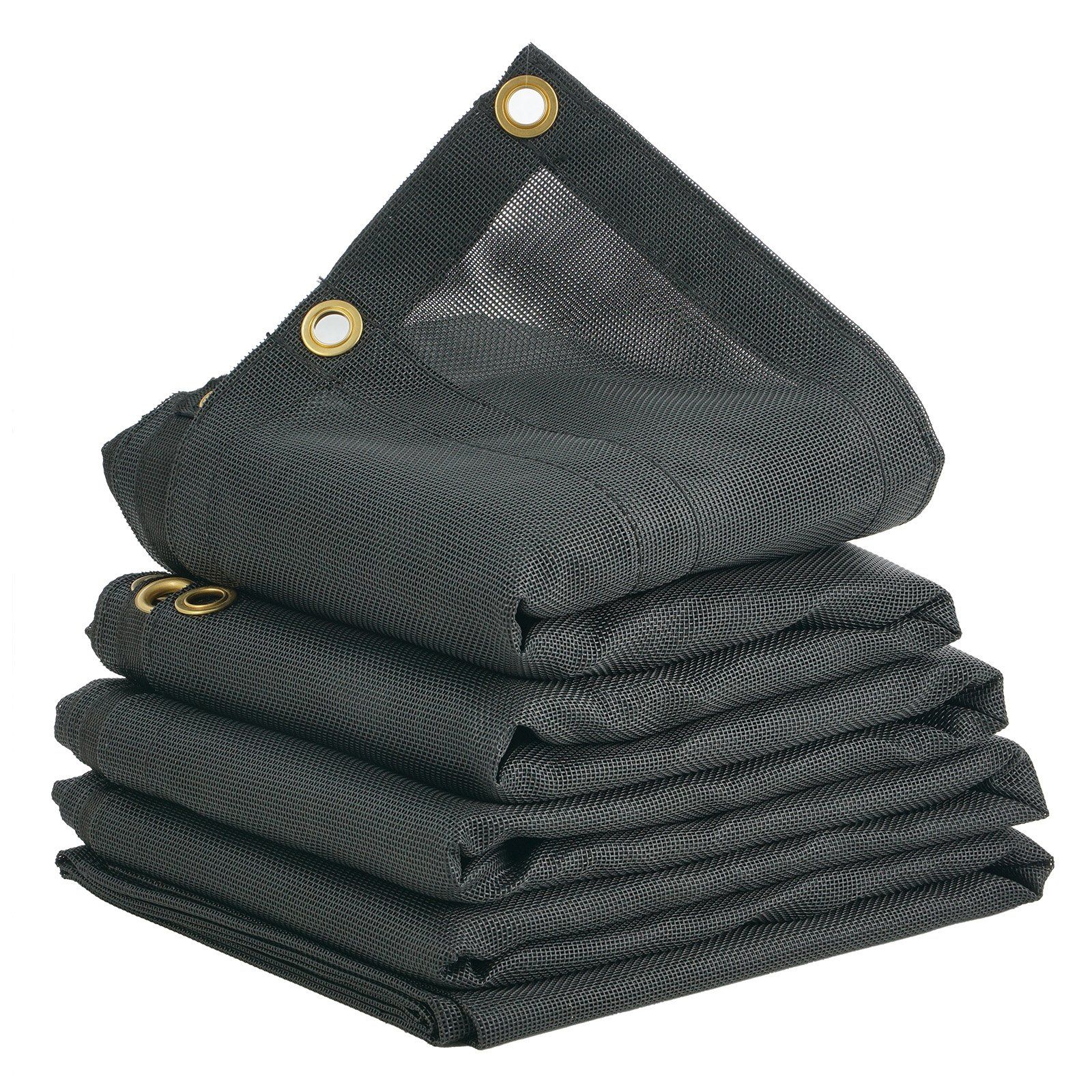Dump Truck Mesh Tarp, 6 x 14 ft, PVC Coated Black Heavy Duty Cover with 5.5