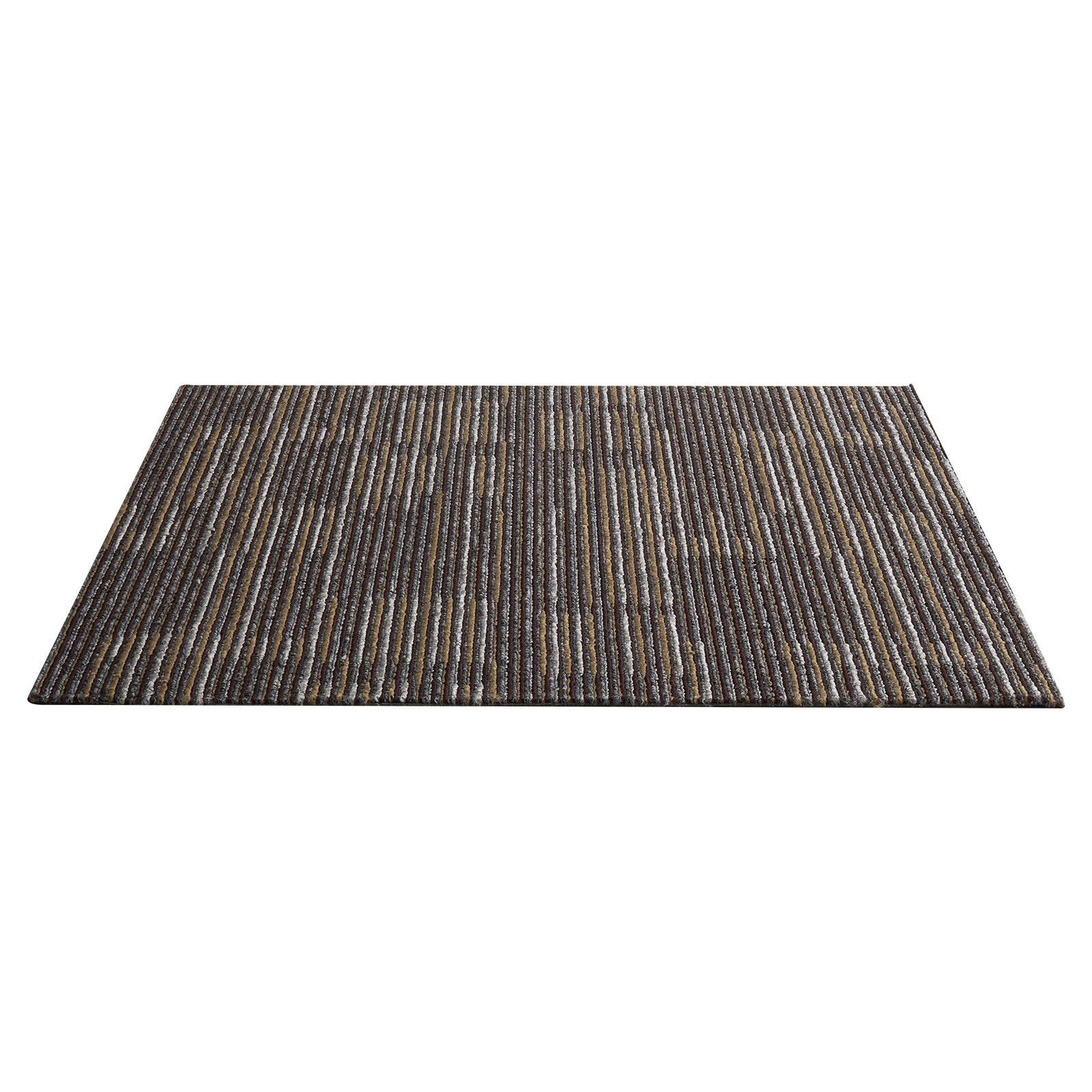 Carpet Tiles Reusable 610x610 mm, 24 PCS Modular Carpet Square Rug, Commercial Floor Soft Padded for Seamless Cover 8.9㎡, Easy DIY Replacement for Living Room Bedroom Indoor, Gray & Brown - Image 1