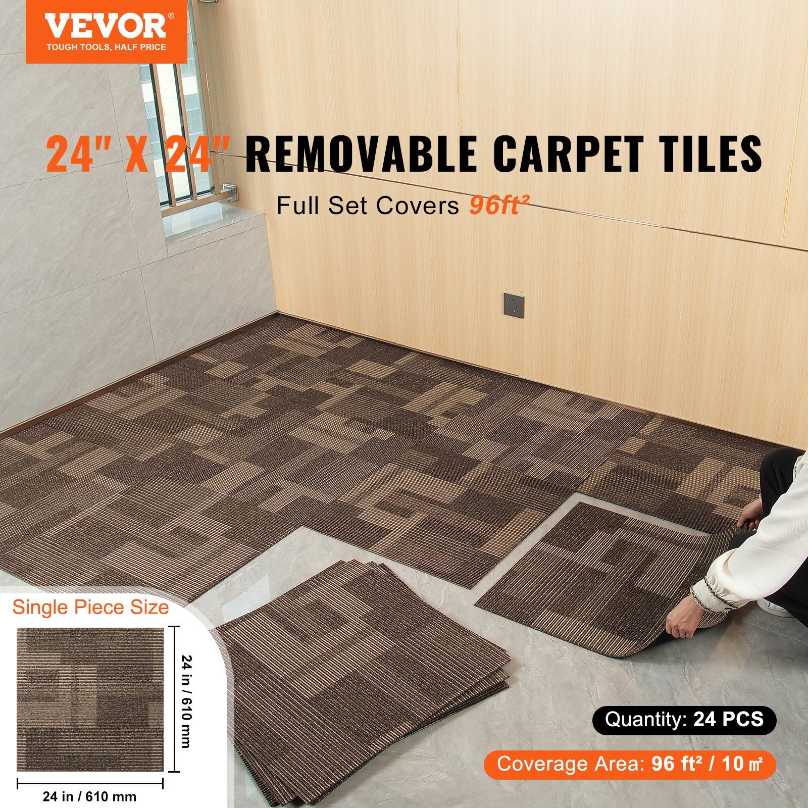 Carpet Tiles Reusable, 24