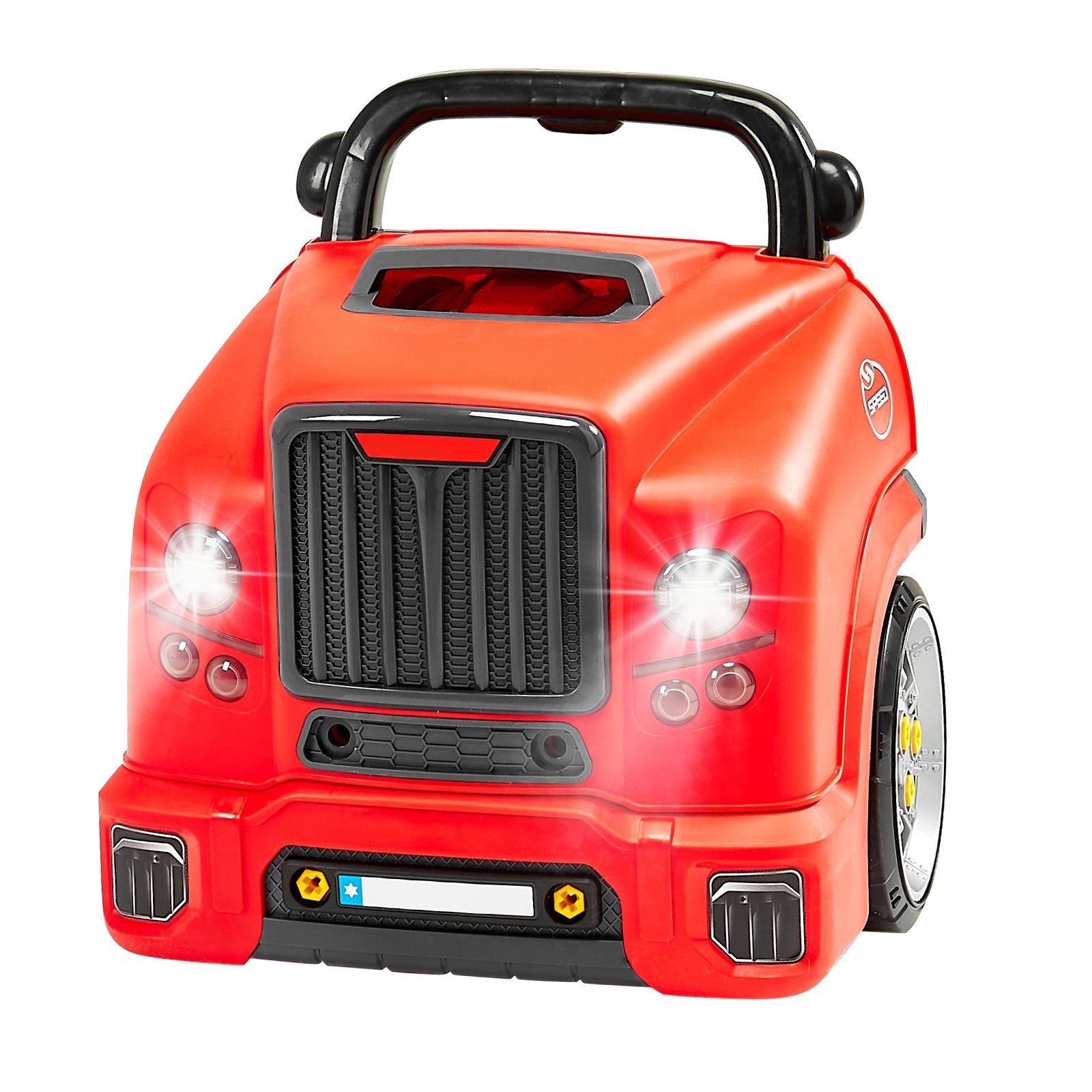 Engine Toy, 60 Pieces, Kids Mechanic Car Repair Set with Removable Parts, Lights and Sounds, Steering Wheel and Horn, Kids Mechanic Workshop Set for Toddler Ages 3 Years and Up, Red - Image 1