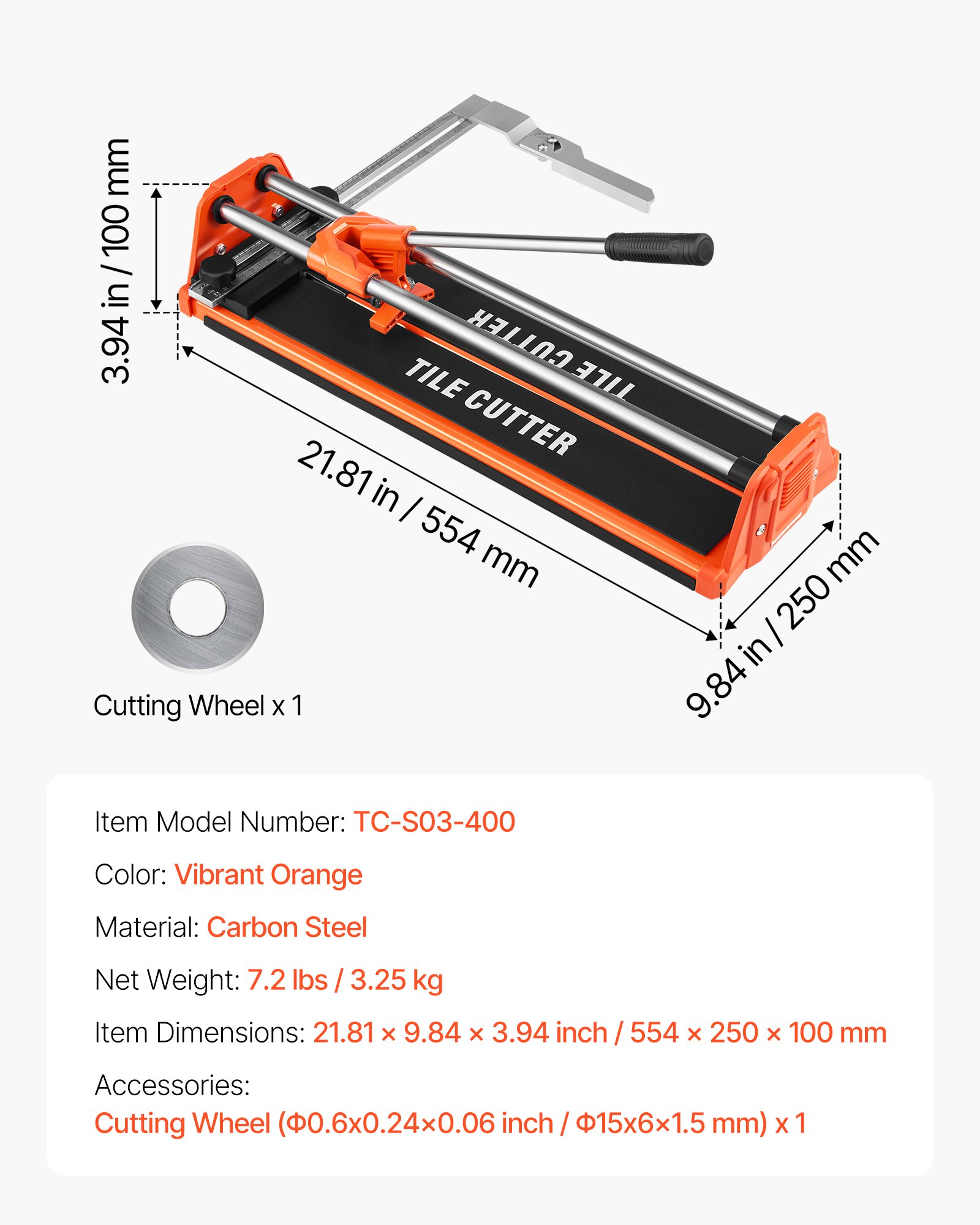 430mm Manual Tile Cutter for Wall & Polished Tiles,Double Rails for Precise Cutting, Tungsten Carbide Wheel,Non-Slip Handle,Anti-Displacement Pressure Rod,Precise Cuts for Pros & Beginners - Image 7