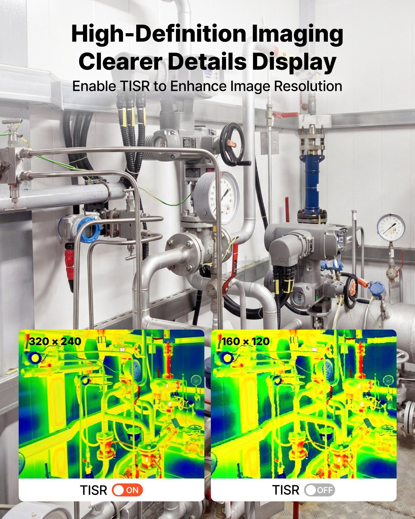 Thermal Imaging Camera for Android, 320 x 240 TISR Super Resolution, 25HZ Refresh Rate Infrared Thermal Imager for Smartphone Tablet, 160 x 120 IR Resolution, -20°C to 550°C & 15 Color Palettes - Image 2