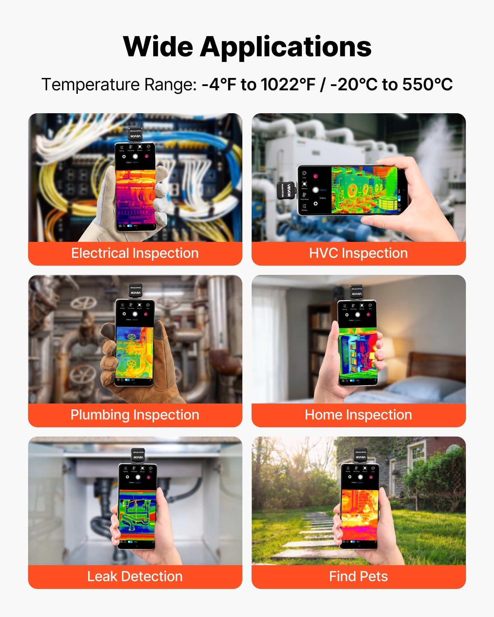 Thermal Imaging Camera for Android, 320 x 240 TISR Super Resolution, 25HZ Refresh Rate Infrared Thermal Imager for Smartphone Tablet, 160 x 120 IR Resolution, -20°C to 550°C & 15 Color Palettes - Image 3
