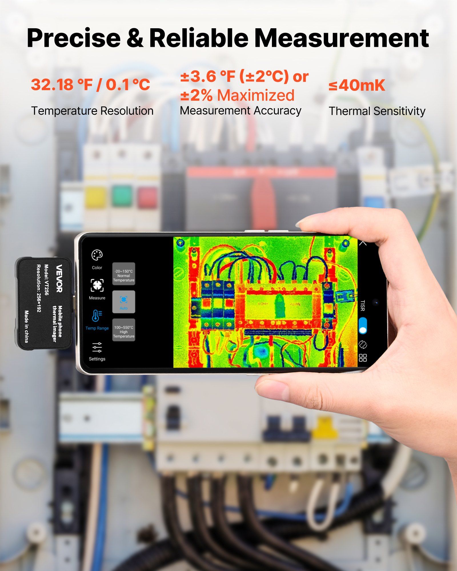 Thermal Imaging Camera for Android & iOS, 512 x 384 Super Resolution, 25HZ Refresh Rate Infrared Thermal Imager for Smartphone Tablets, 256 x 192 IR Resolution, -20°C to 550°C & 6 Color Palettes - Image 6