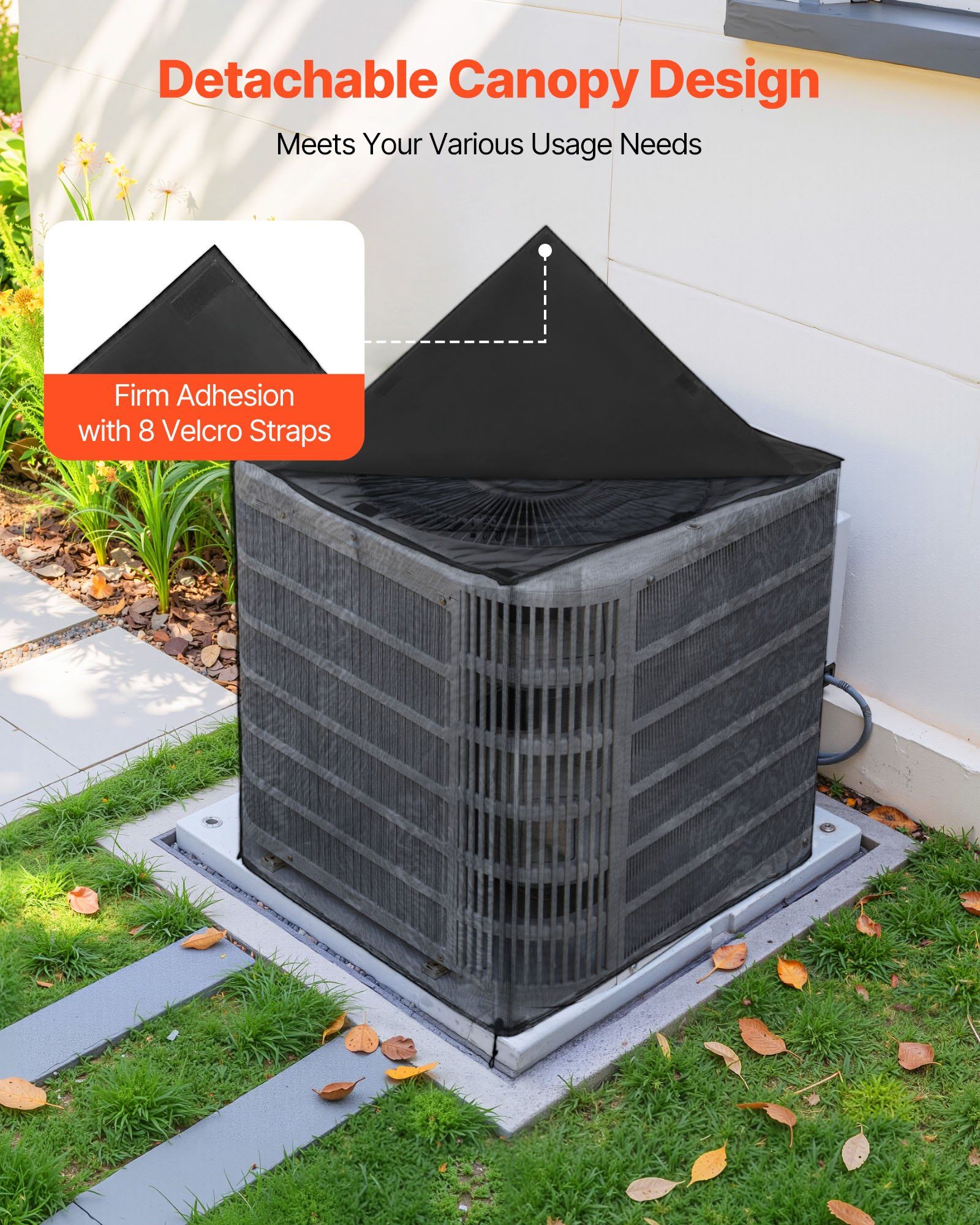 Air Conditioner Cover, 914 x 914 x 1010 mm Ac Cover for Air Conditioning Unit, Dual-Layer, Detachable Canopy,Waterproof Polyester, Universal HVAC Protector for Outdoor Outside Ac Unit, Black - Image 5