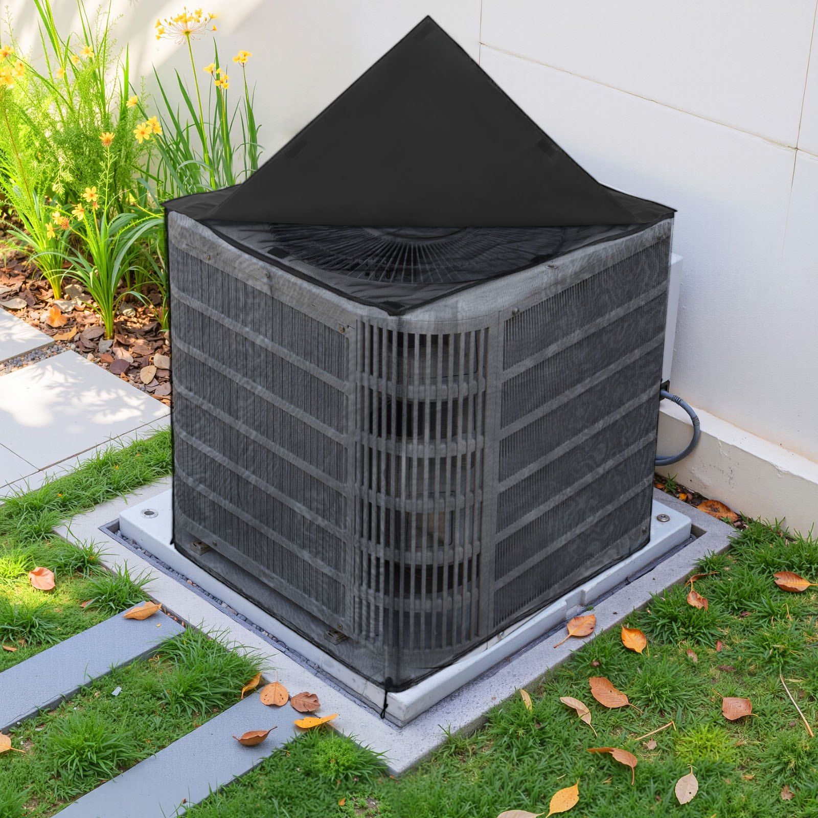 Air Conditioner Cover, 914 x 914 x 1010 mm Ac Cover for Air Conditioning Unit, Dual-Layer, Detachable Canopy,Waterproof Polyester, Universal HVAC Protector for Outdoor Outside Ac Unit, Black - Image 8