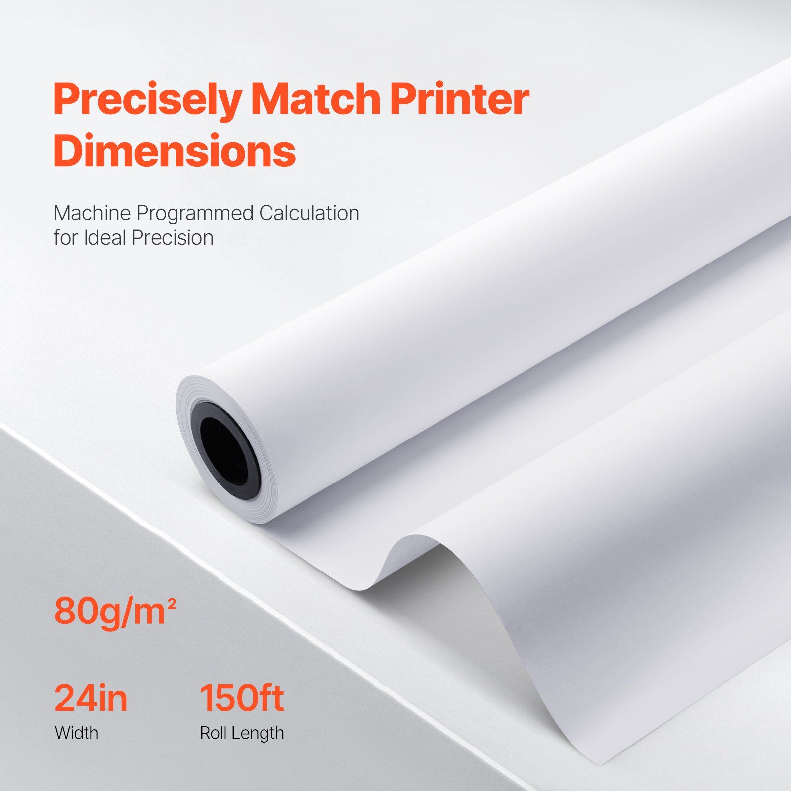 Wide Format Paper, 609.6 mm x 45.7 m Plotter Paper, 4 Rolls CAD Bond Rolls with 50.8 mm Core, 10 KG Plotter Paper Rolls, for CAD Drawings, Engineering Plans, GIS Maps & Architectural Designs - Image 3